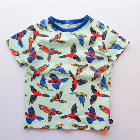 Rainbow birds organic cotton tee shirt 2026-27
