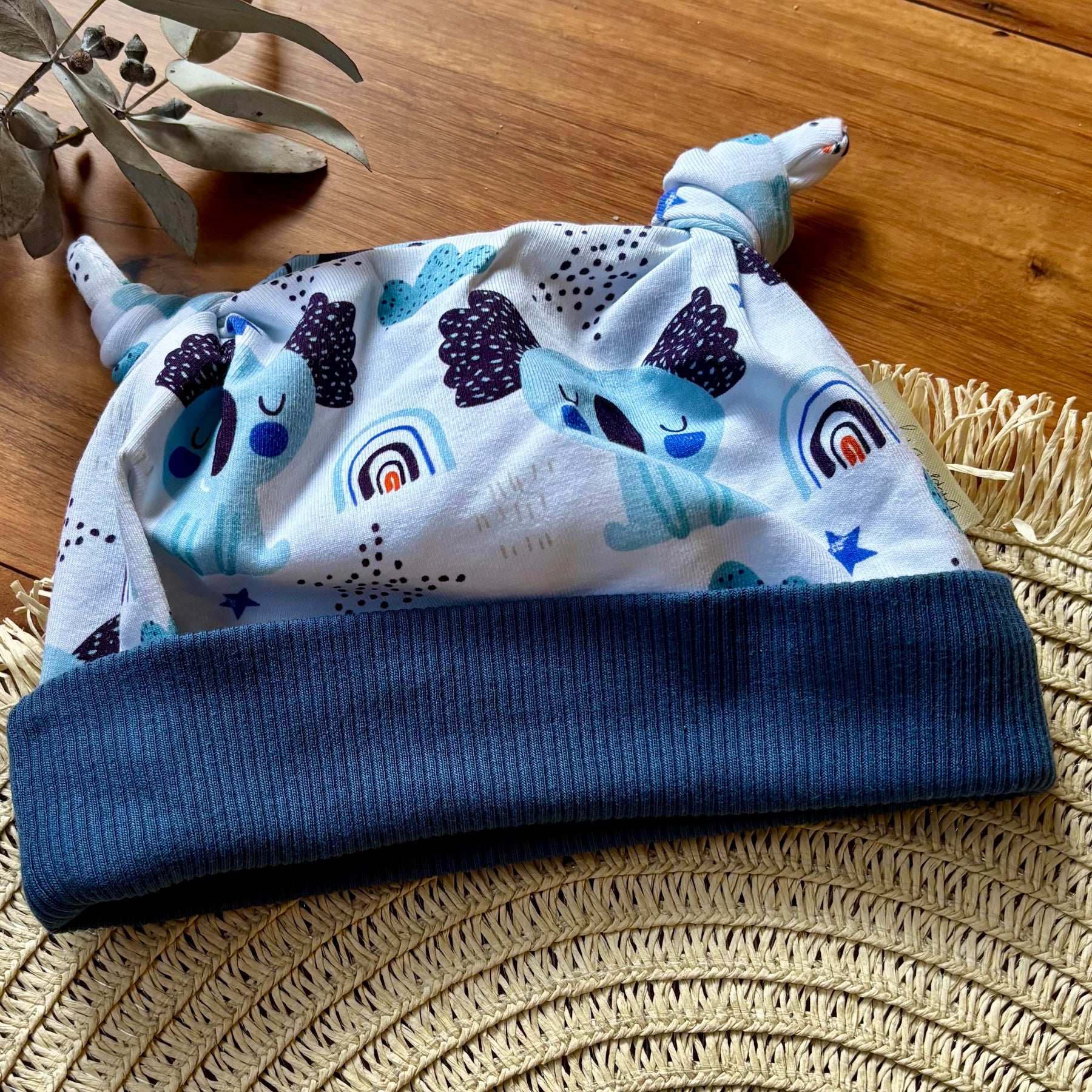 Baby Pants and Hat Set | Blue Koalas | Size newborn to 1 | Made to order