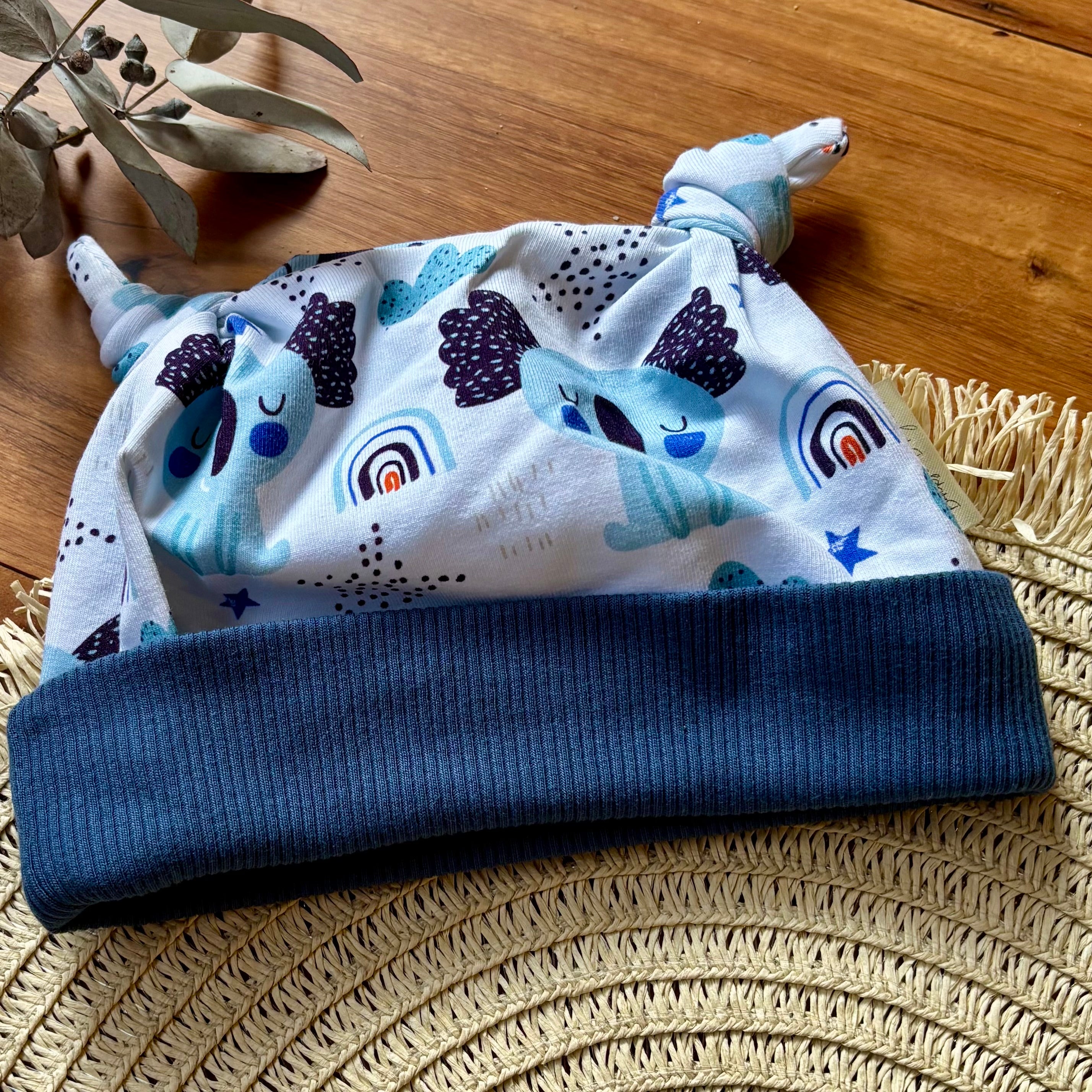 Baby Pants and Hat Set | Blue Koalas | Size newborn to 1 | Made to order