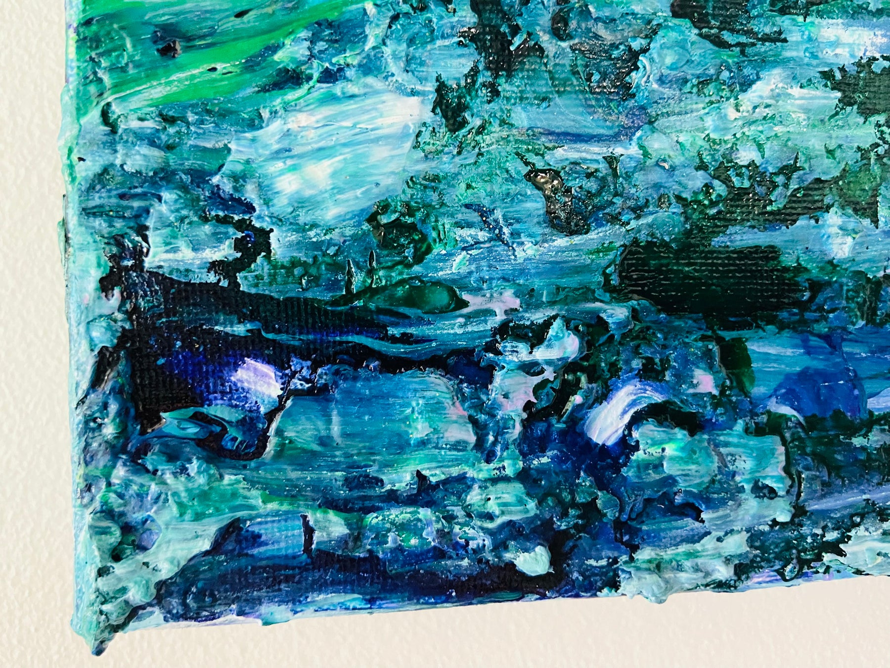 Water Lilies Encore Painting, Abstract Acrylic Wall Art by Margo Humphries