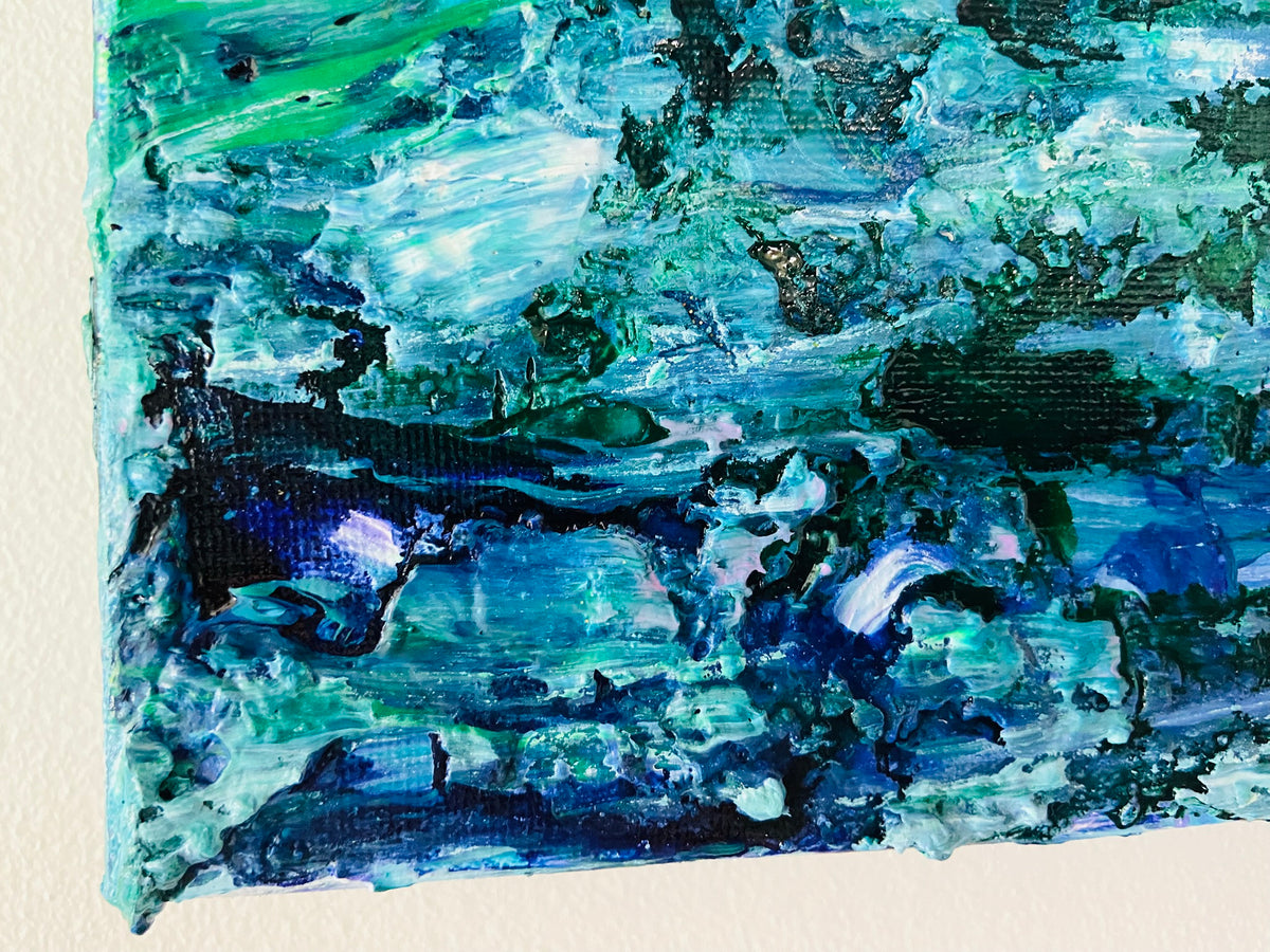 Water Lilies Encore Painting, Abstract Acrylic Wall Art by Margo Humphries