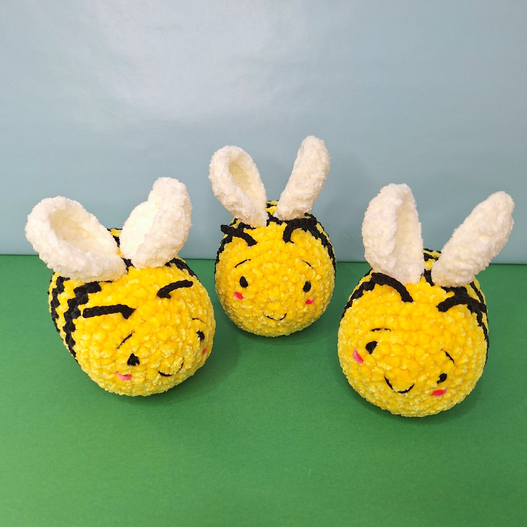 Soft Velvet Crocheted Honey Bee