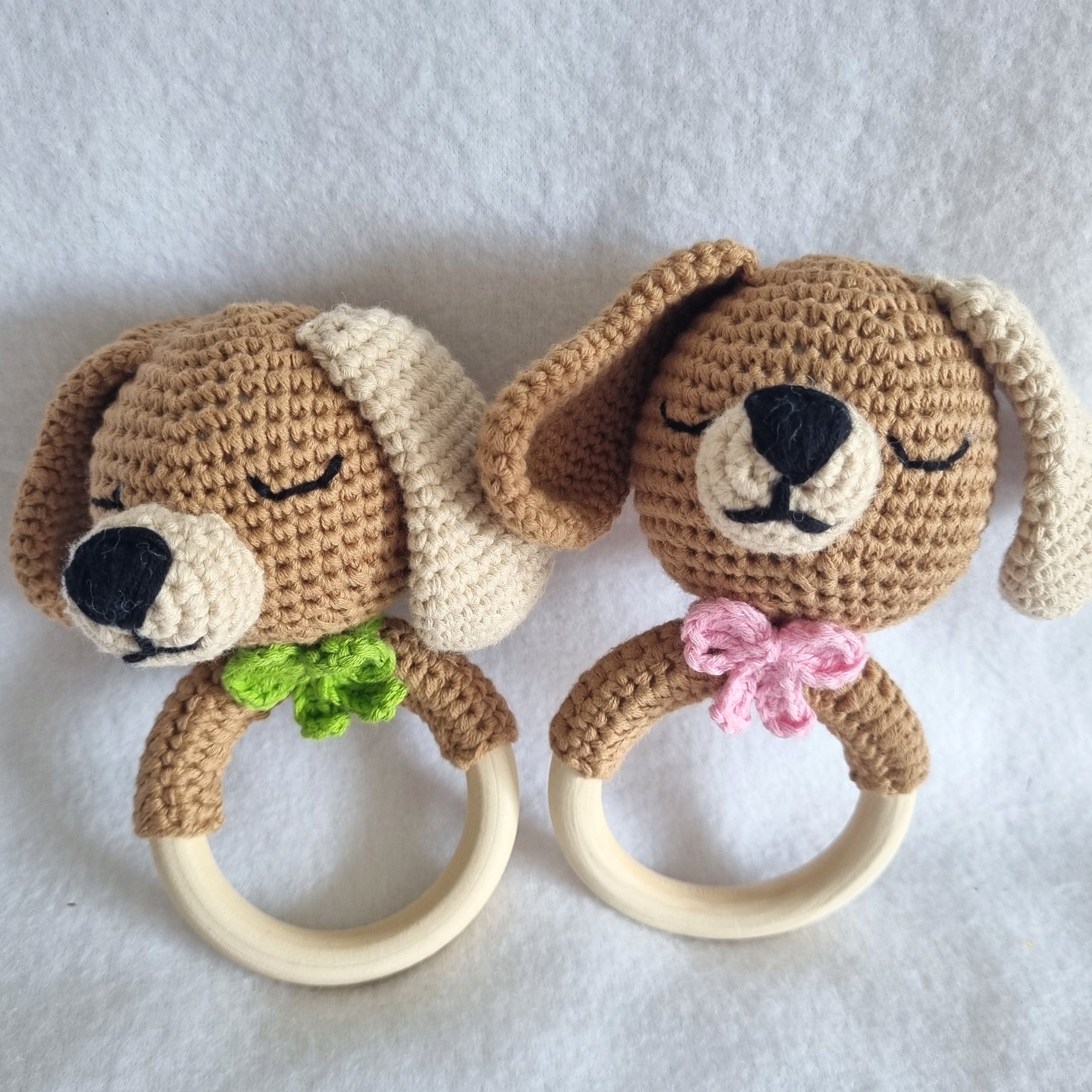 Handcrafted | Puppy Themed Rattles | various colours| Handmade - BB02/1