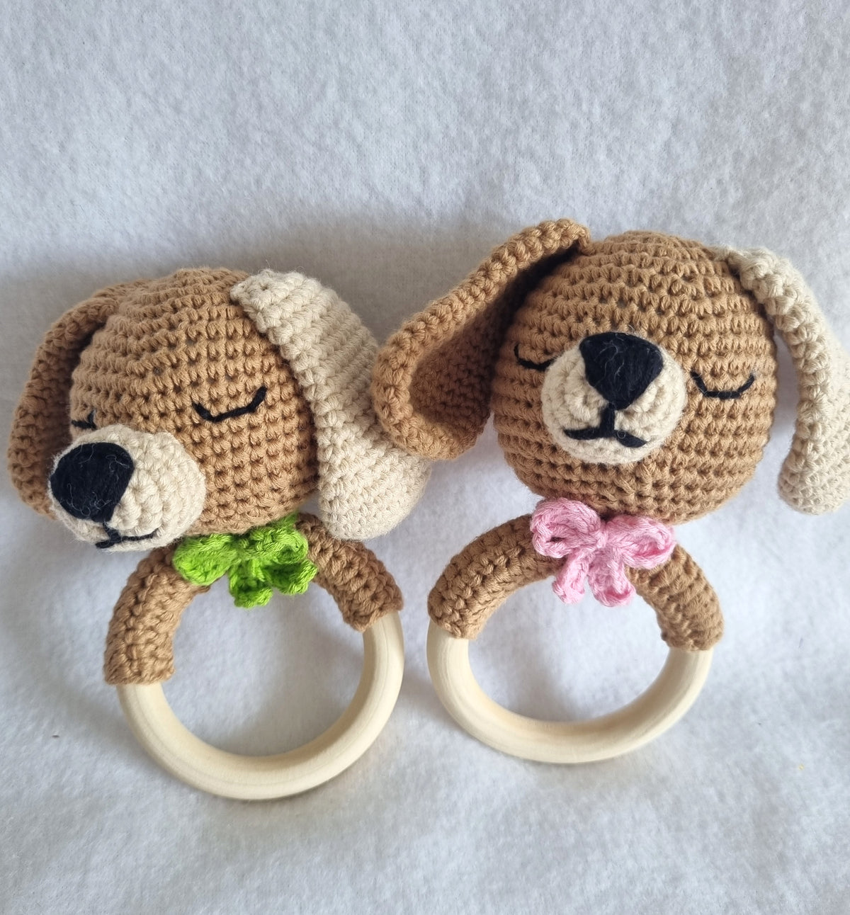 Handcrafted | Puppy Themed Rattles | various colours| Handmade - BB02/1