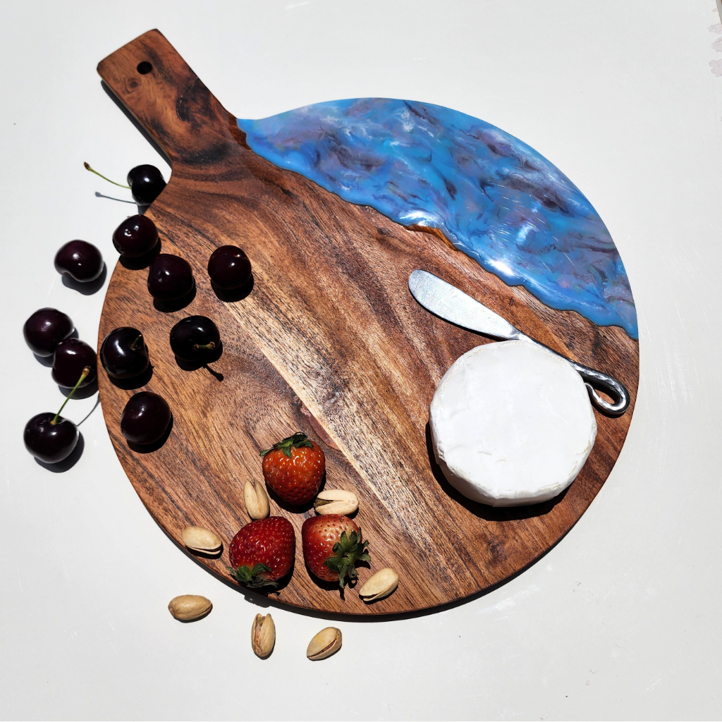 "Ocean Crescent" - resin charcuterie board