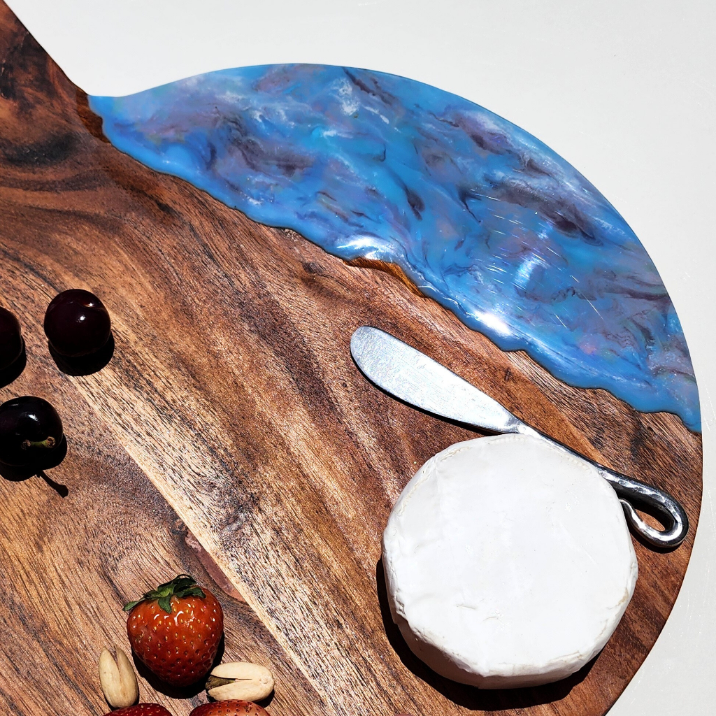 "Ocean Crescent" - resin charcuterie board