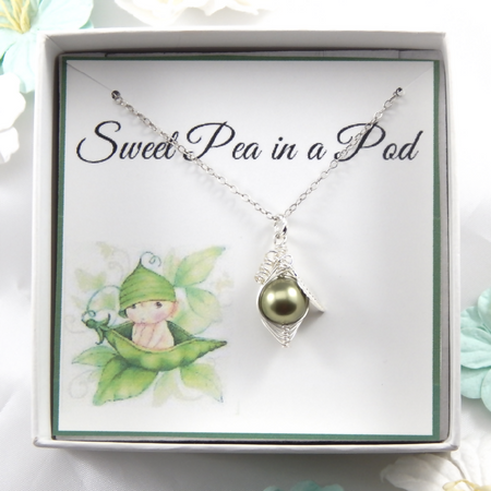 One Pea In A Pod Necklace Friendship Necklace or Sisters