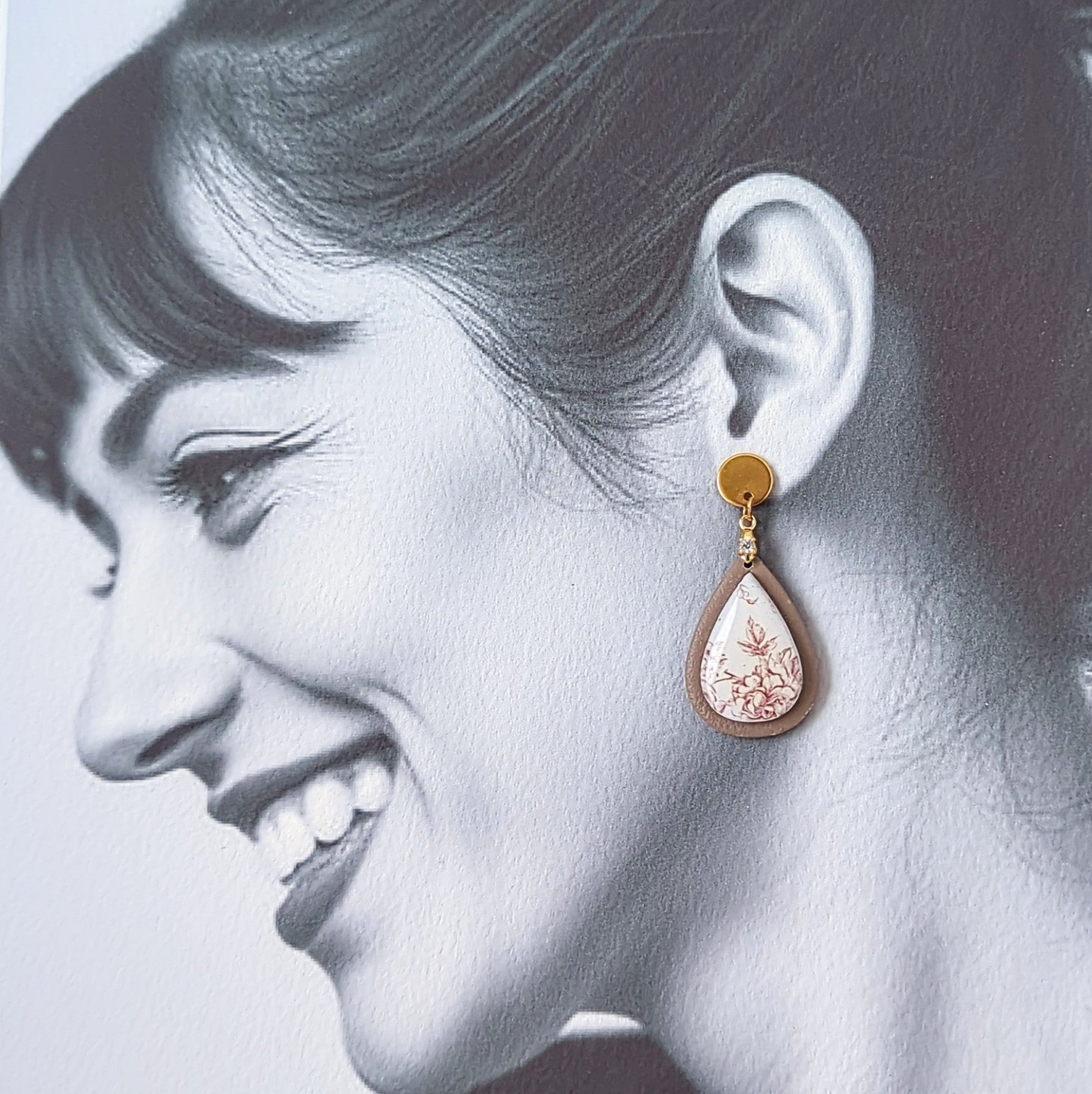 Russet Brown Rose Vine Earrings, Perfect for Autumn.