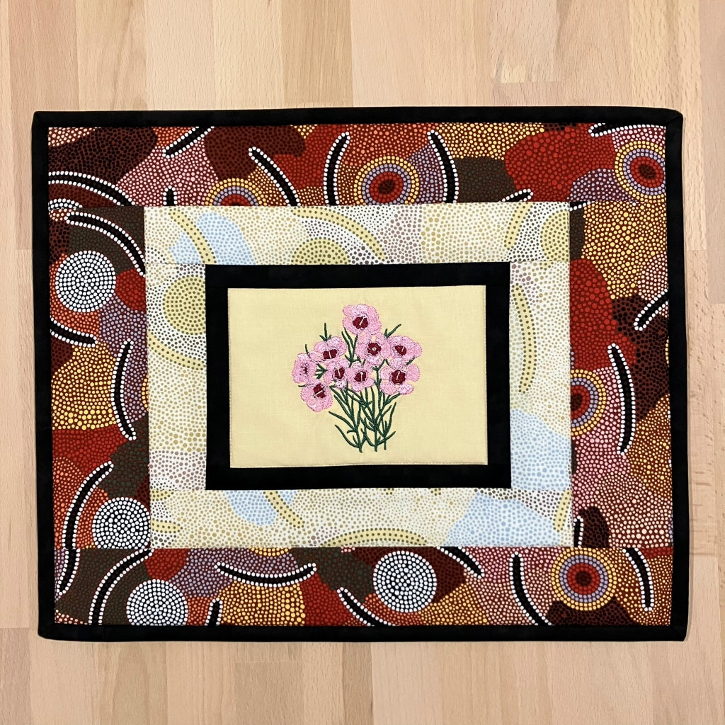 handmade Australian native quilted - geraldton wax (pink)