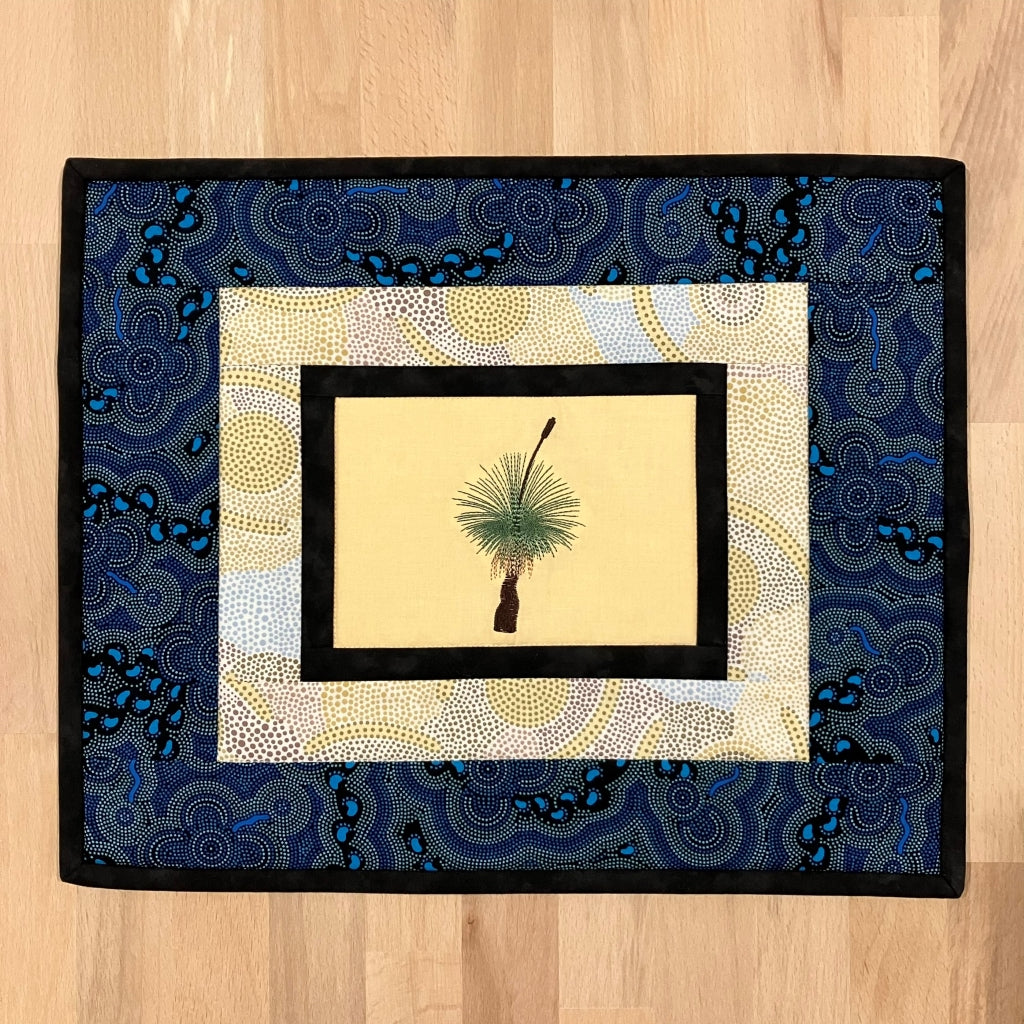handmade Australian native quilted - grass tree