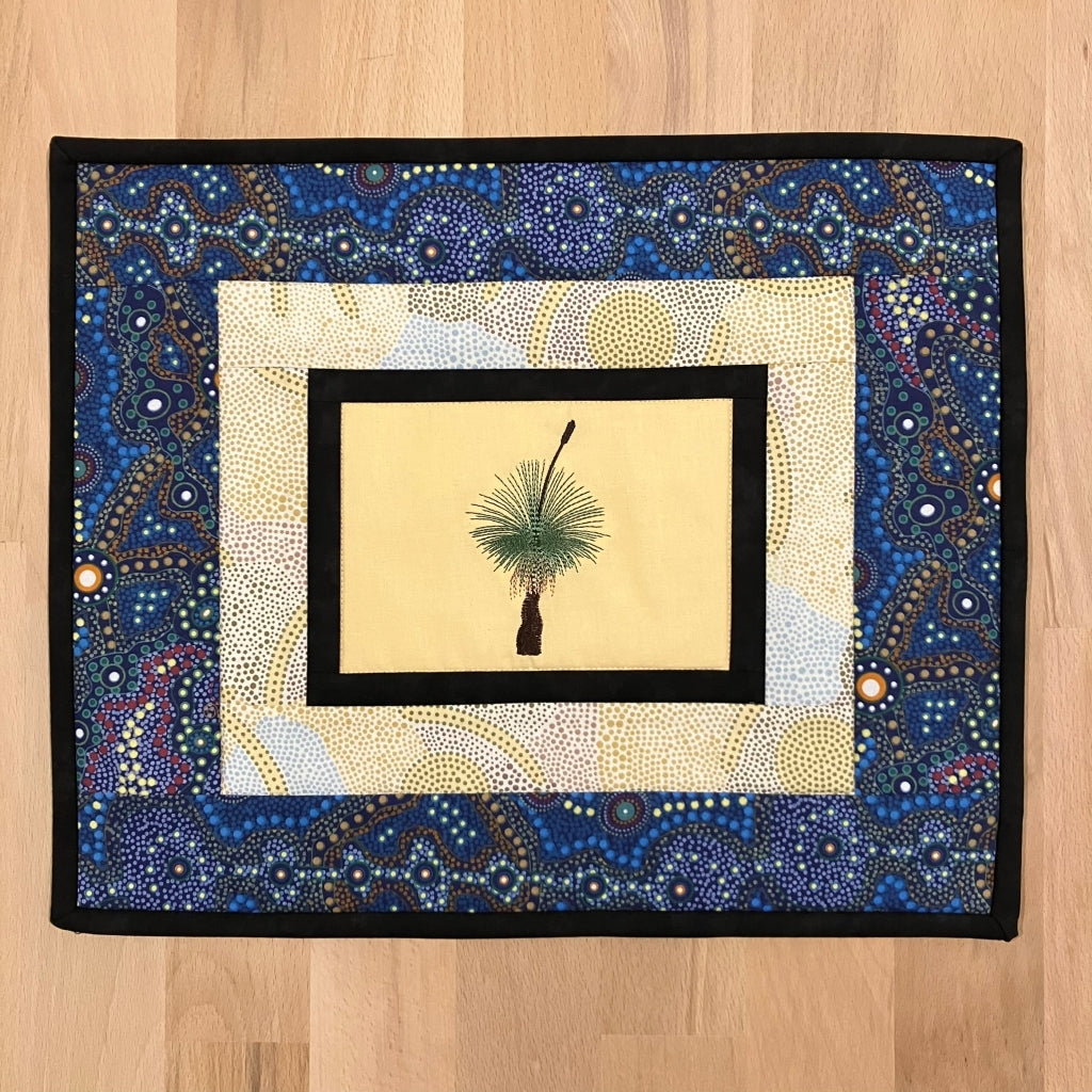 handmade Australian native quilted - grass tree