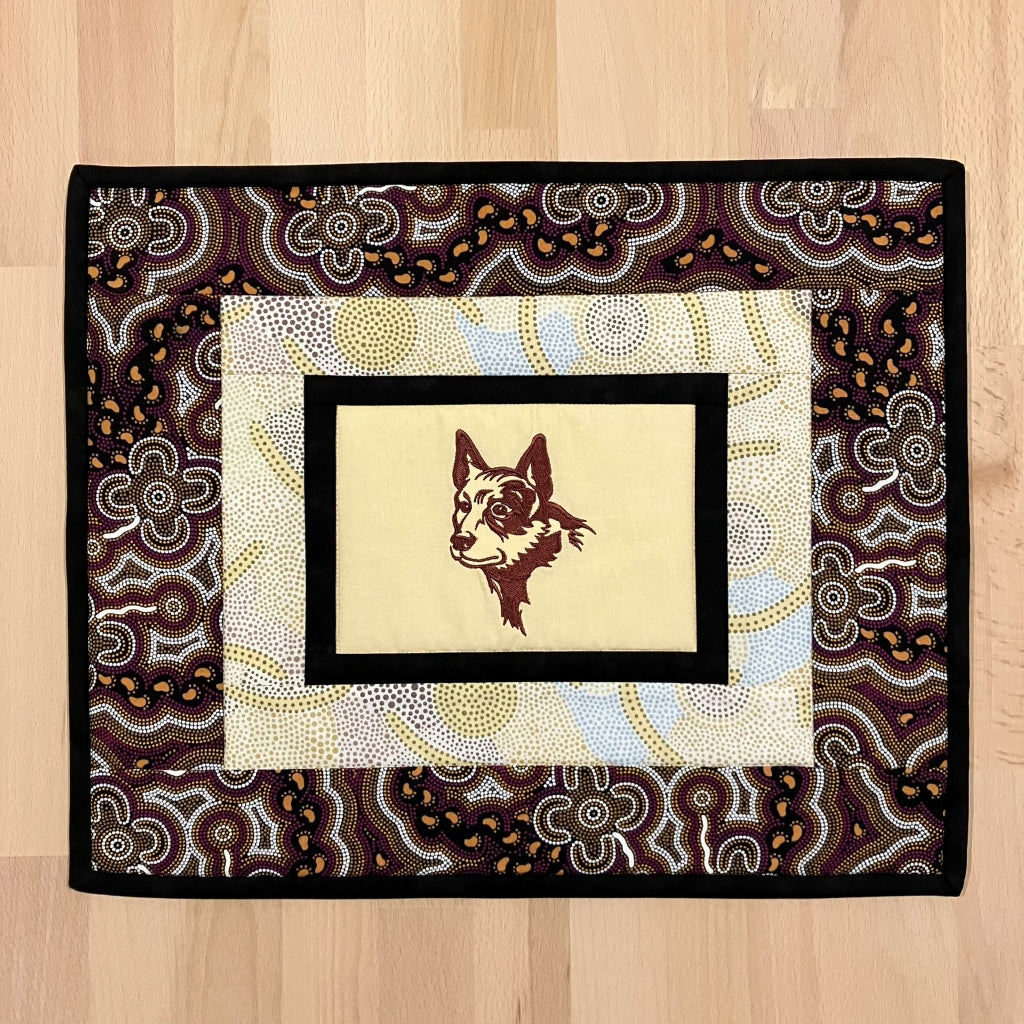 handmade Australian native quilted - red dog