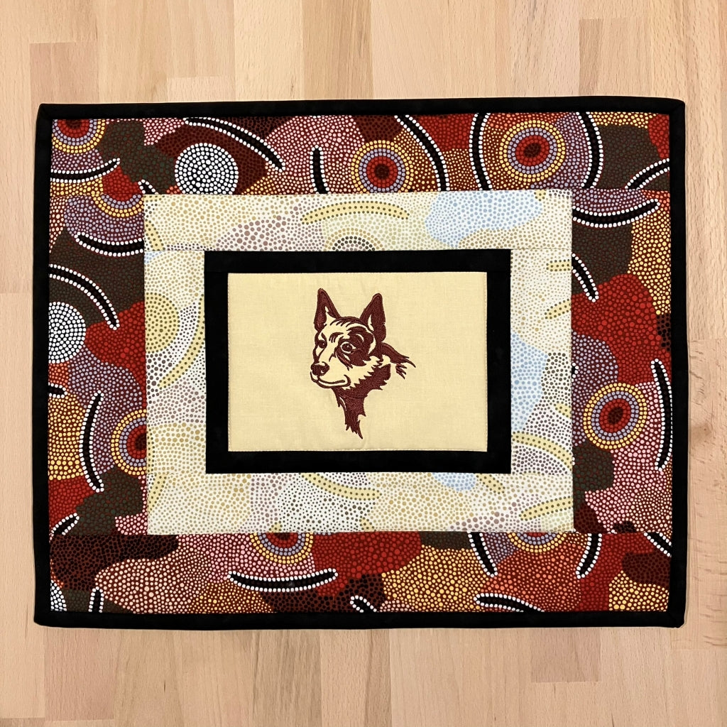 handmade Australian native quilted - red dog