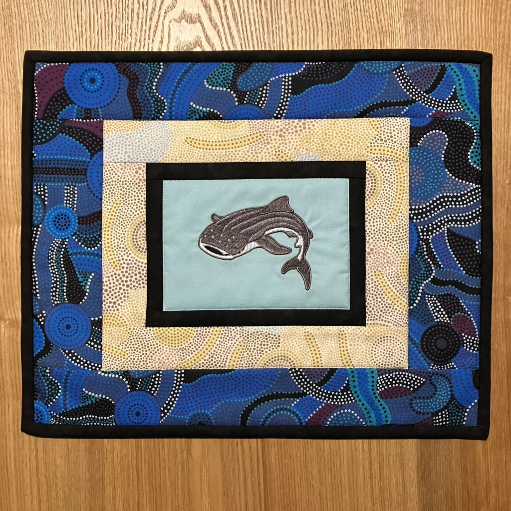 handmade Australian native quilted - whale shark & humpback whale