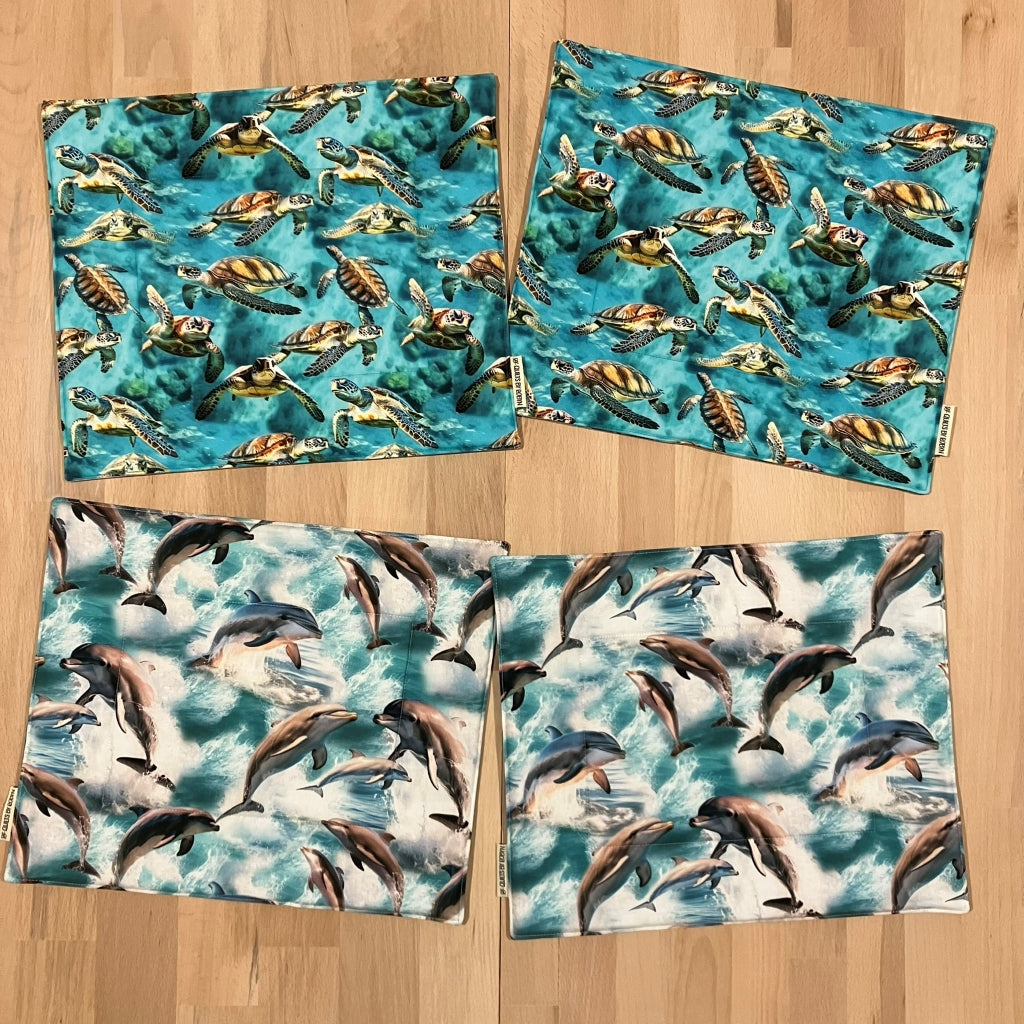 handmade Australian native reversible - dolphin & turtle