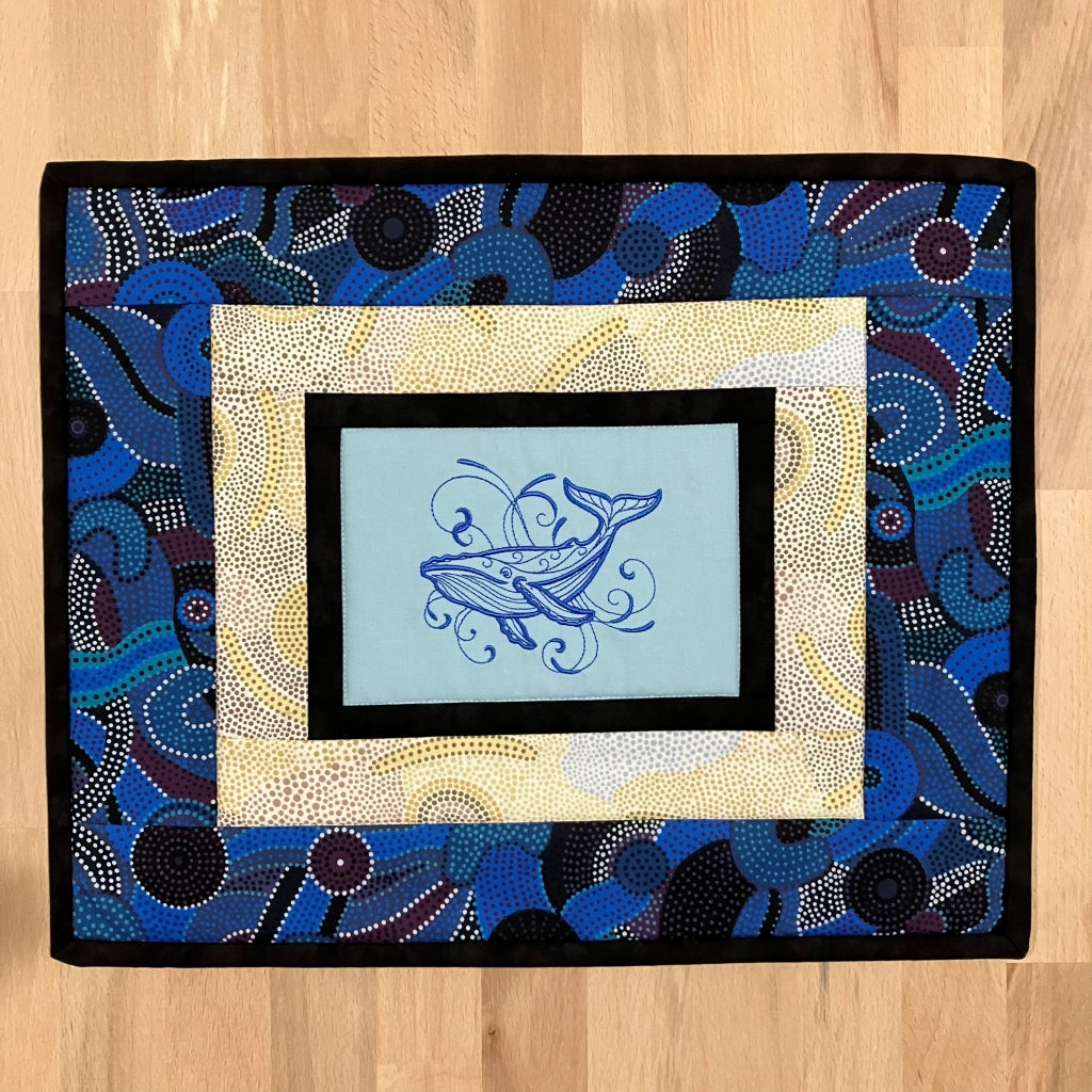 handmade Australian native quilted - whale shark & humpback whale