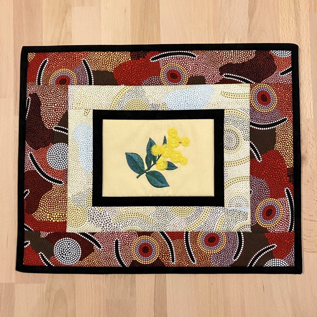 handmade Australian native quilted - wattle