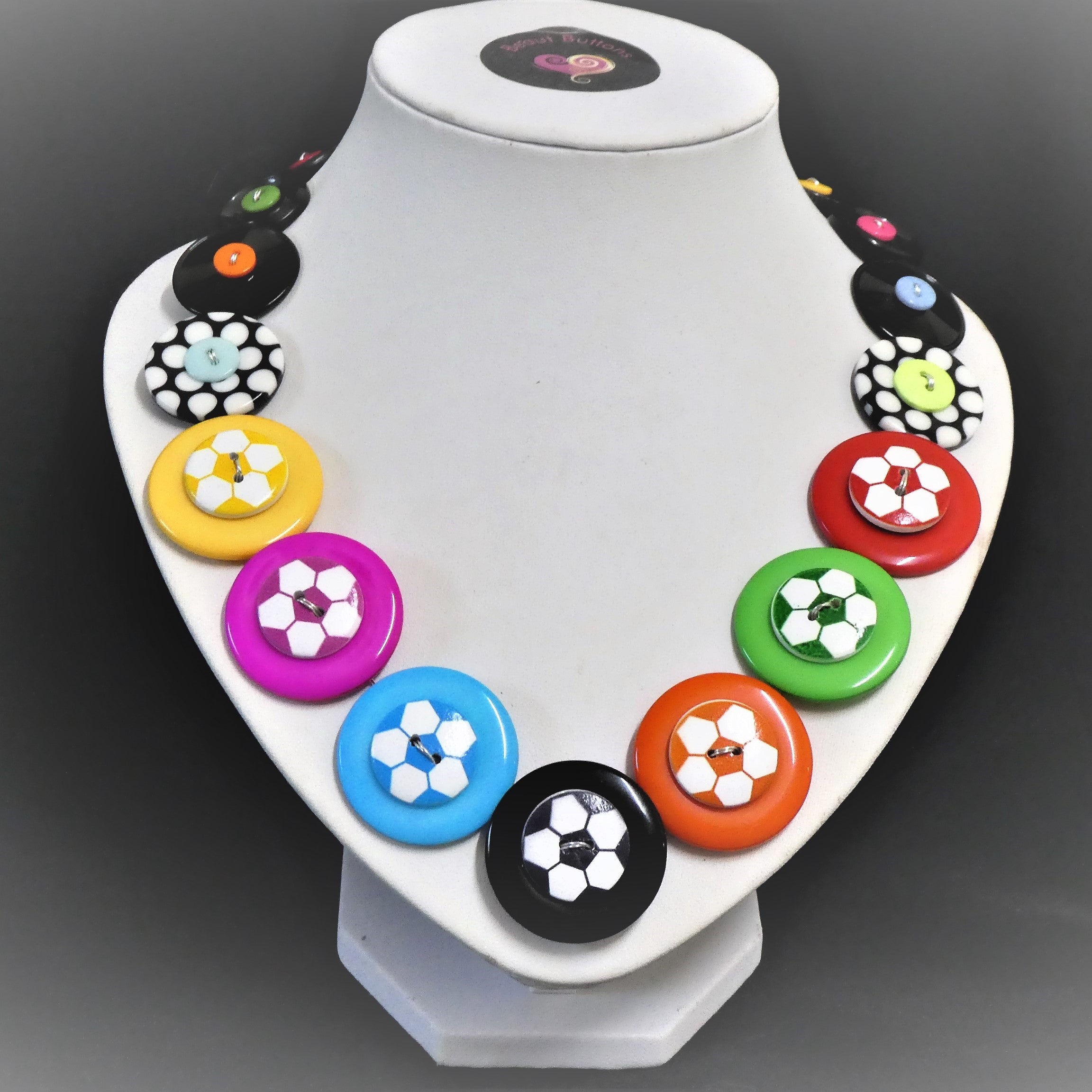 Button necklace, Soccer Fun