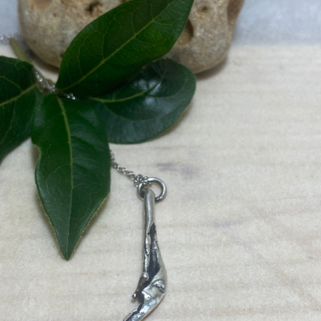 Tidal Pendant – Water Cast Sterling Silver