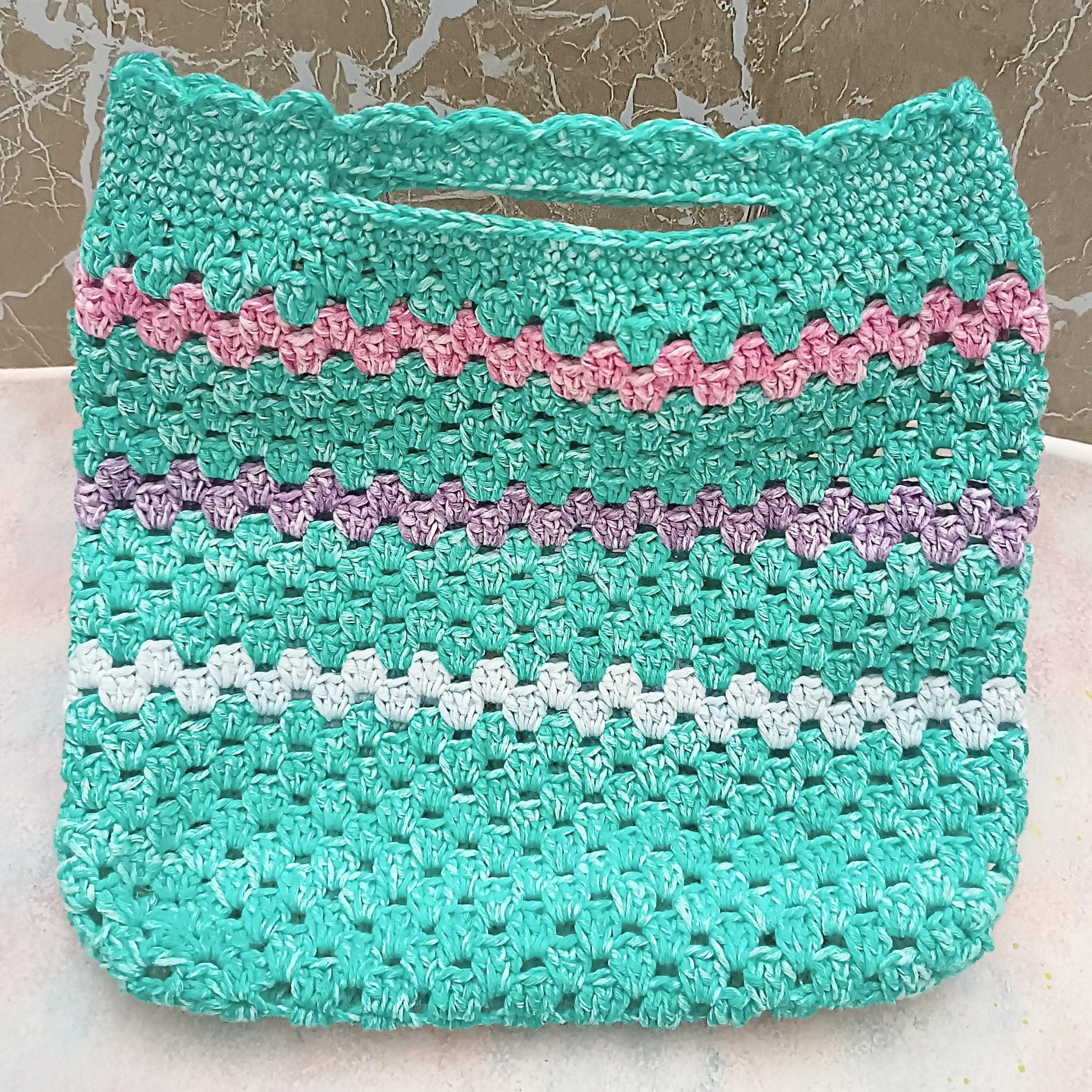 Mini Unlined Crochet Granny Stripe Bags