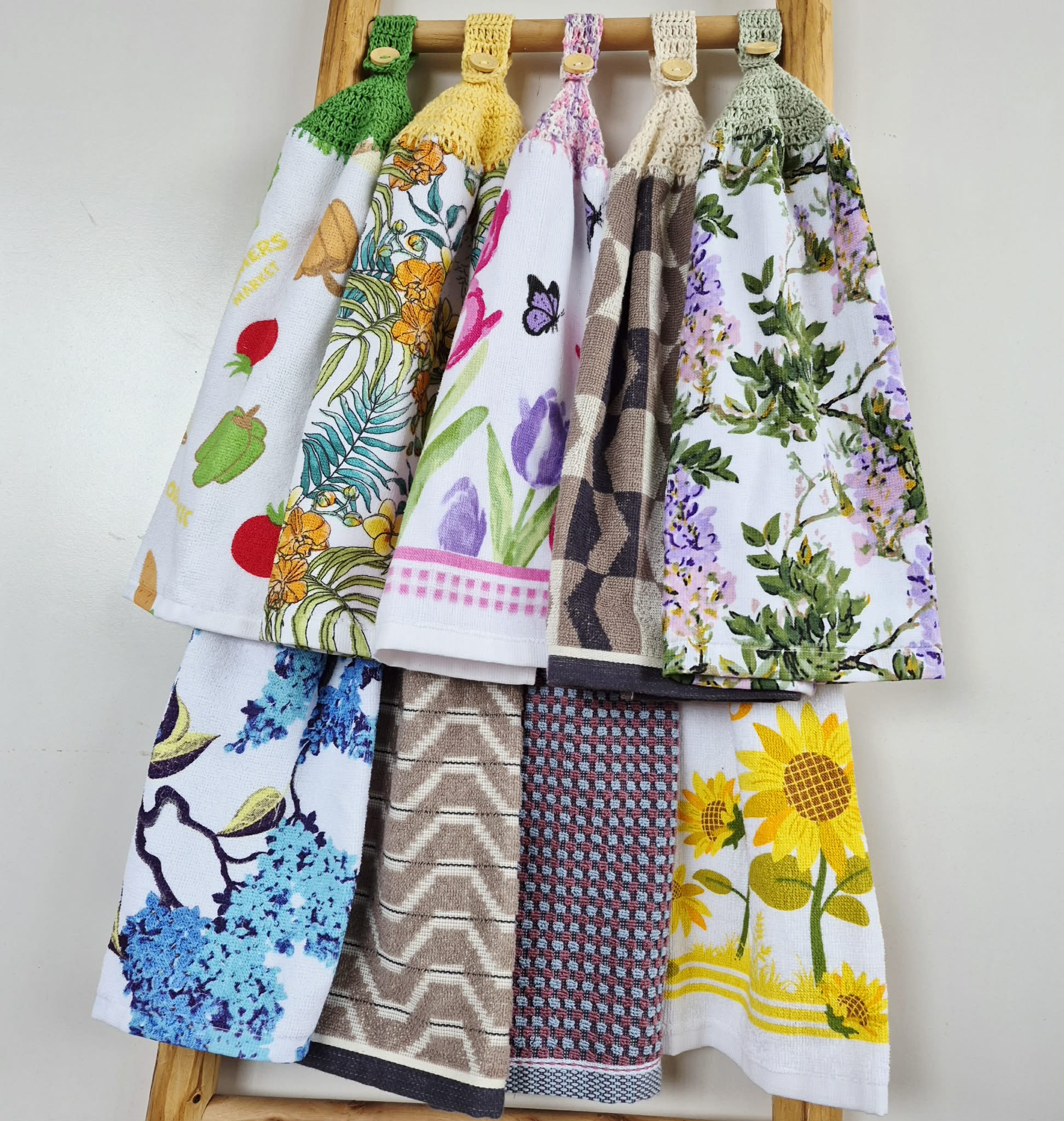 Kitchen Hand Towel | Hanging | Cotton | SINGLE LAYER | 9 Styles - 10-18