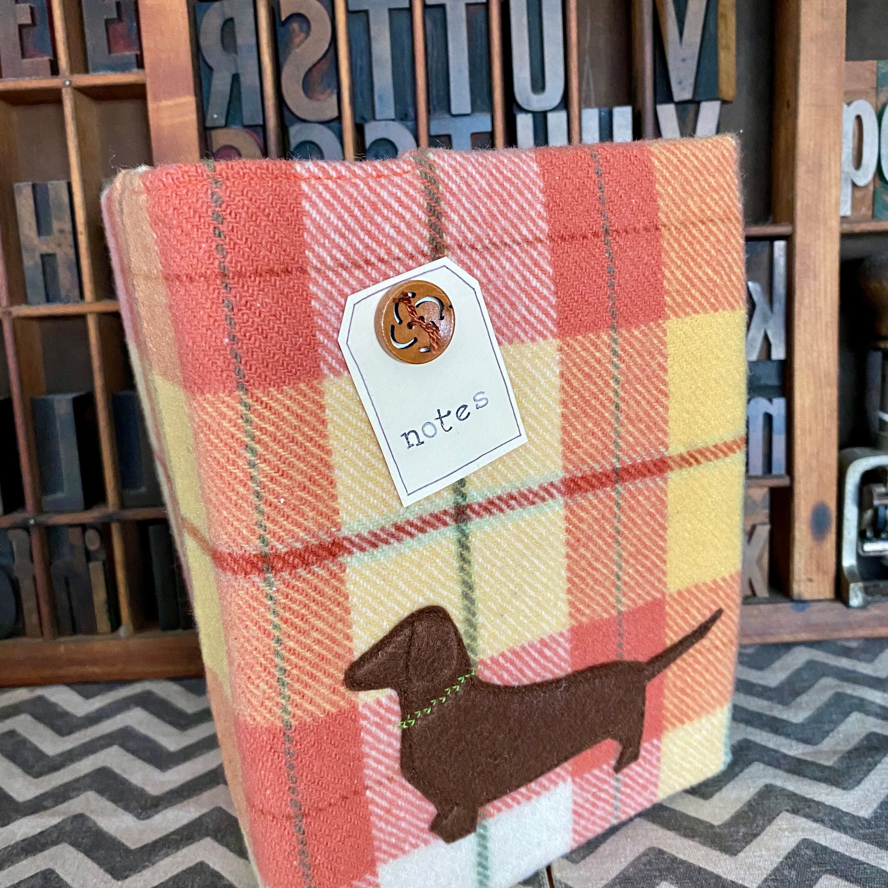 A5 Upcycled Notebook Dachshund - Orange