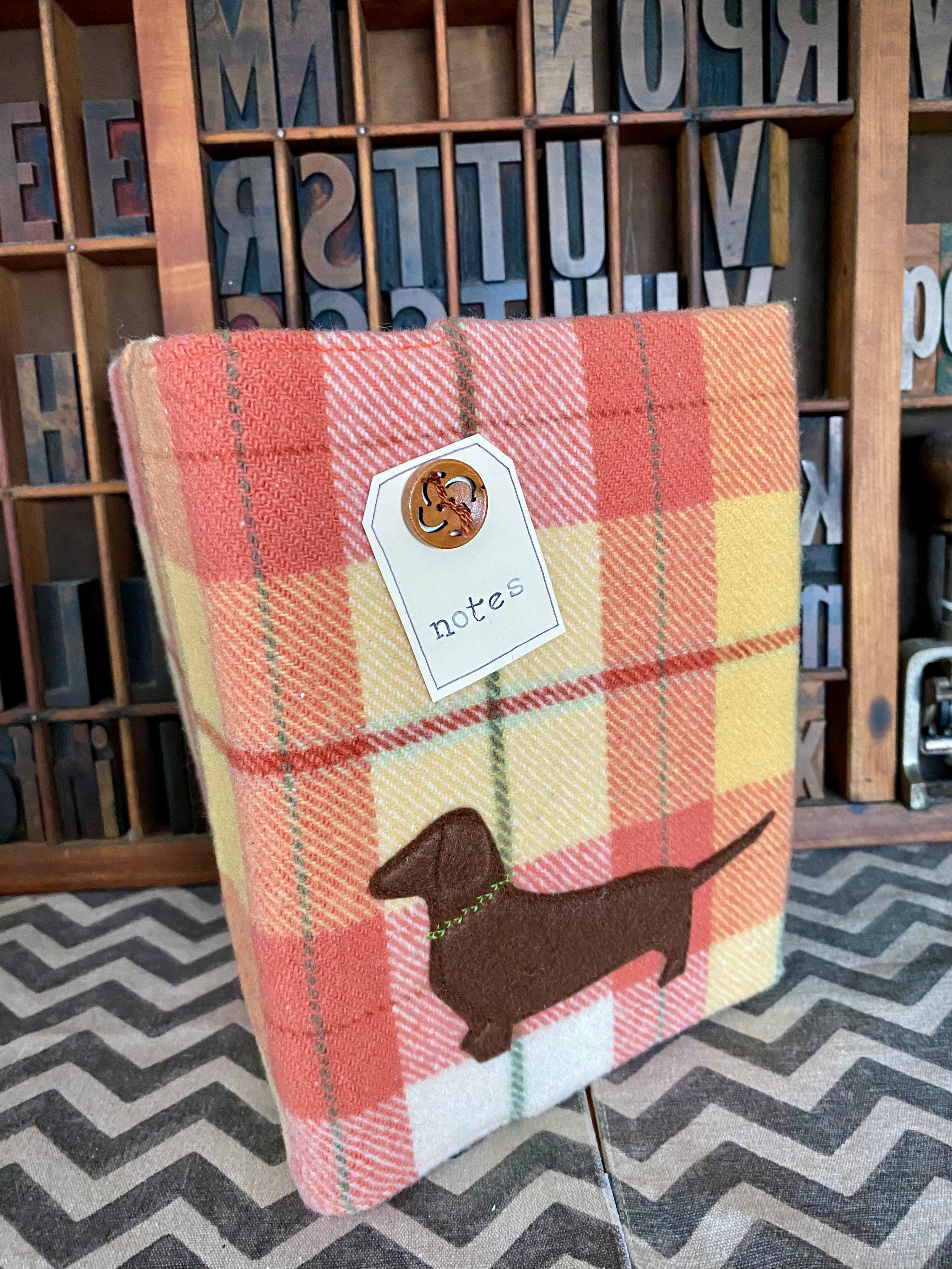 A5 Upcycled Notebook Dachshund - Orange