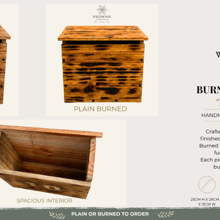 Rustic Burned Letter Box | Handmade from Reclaimed Timber