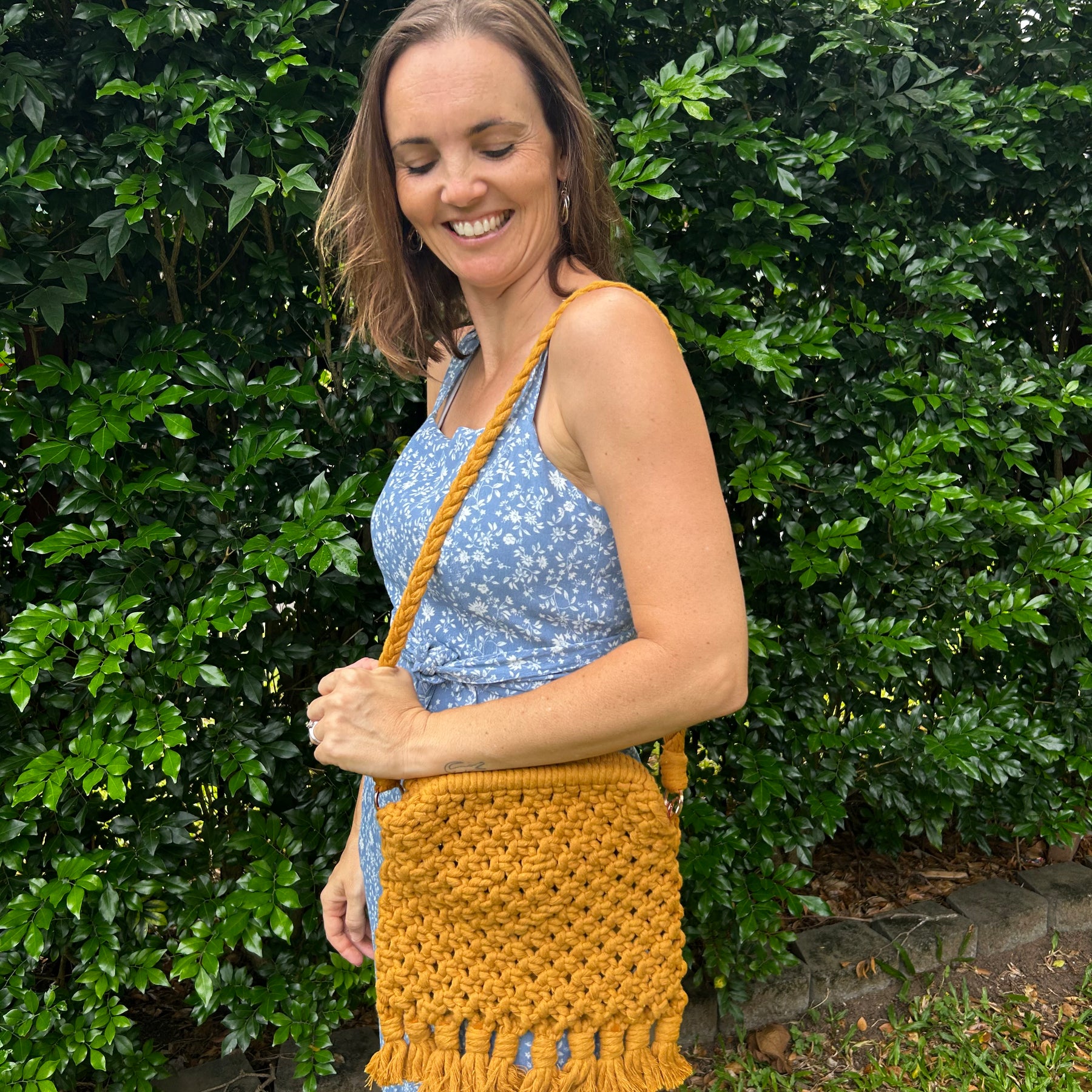 Retro Macrame Shoulder Bag