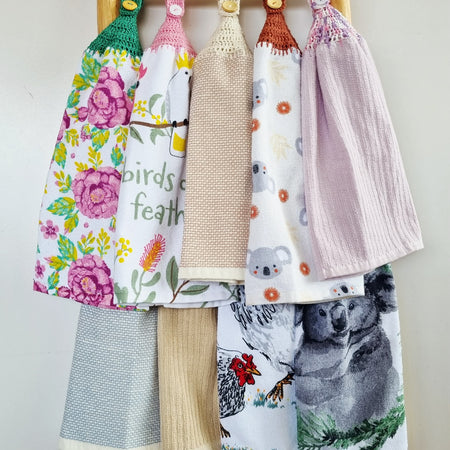 Kitchen Hand Towel | Hanging | Cotton | SINGLE LAYER - 9 Styles - 28-36