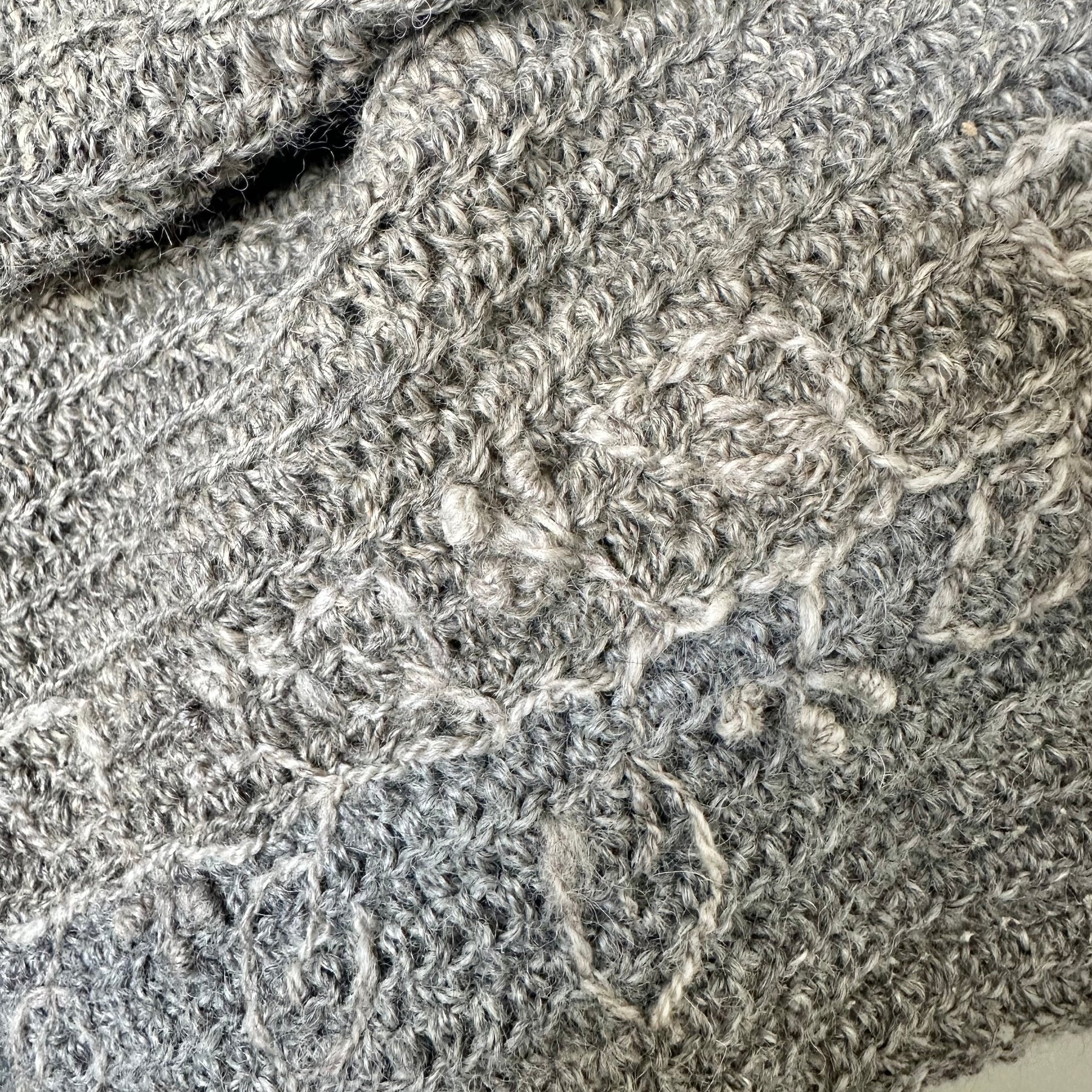 Australian Alpaca ‘Ash’ Crocheted Scarf