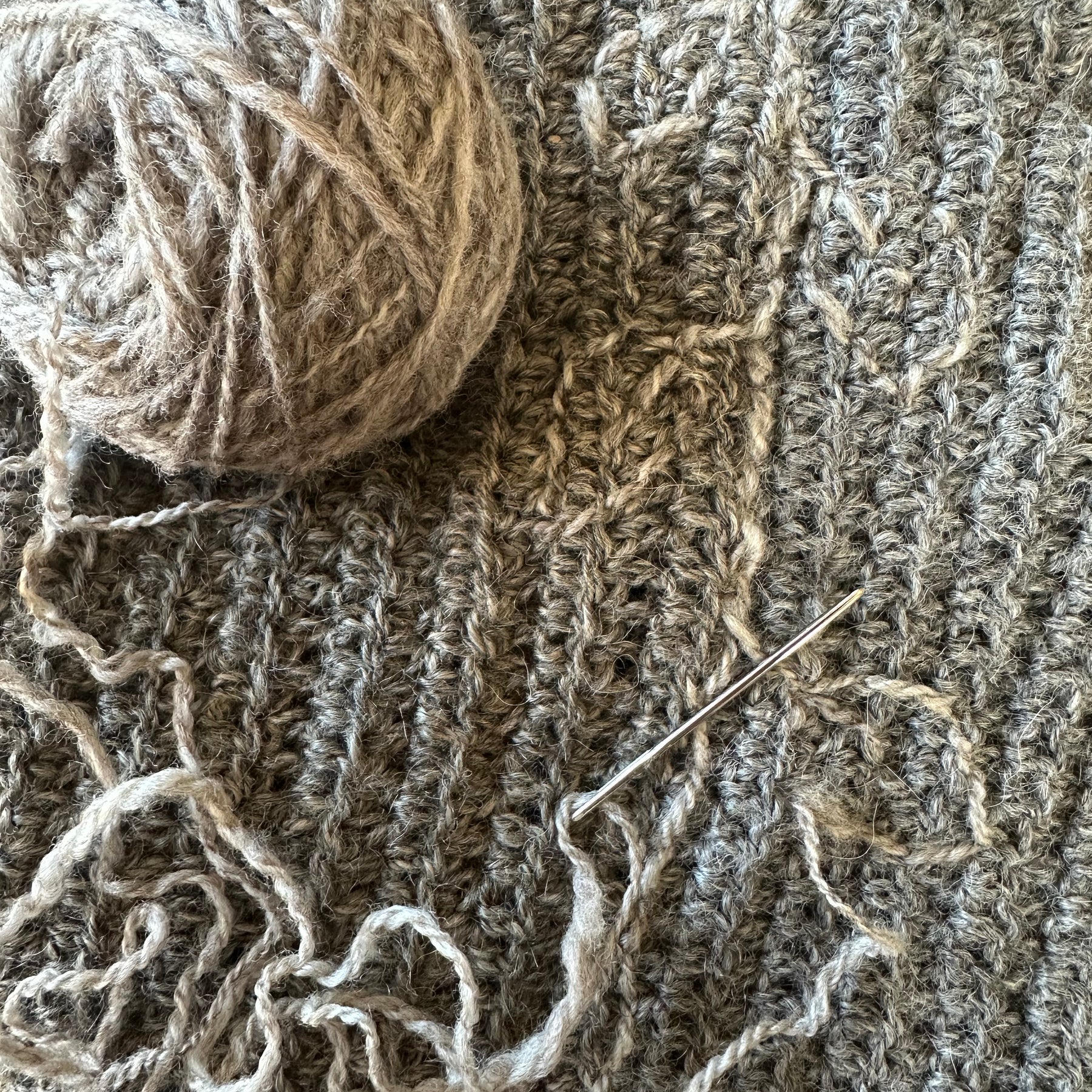 Australian Alpaca ‘Ash’ Crocheted Scarf