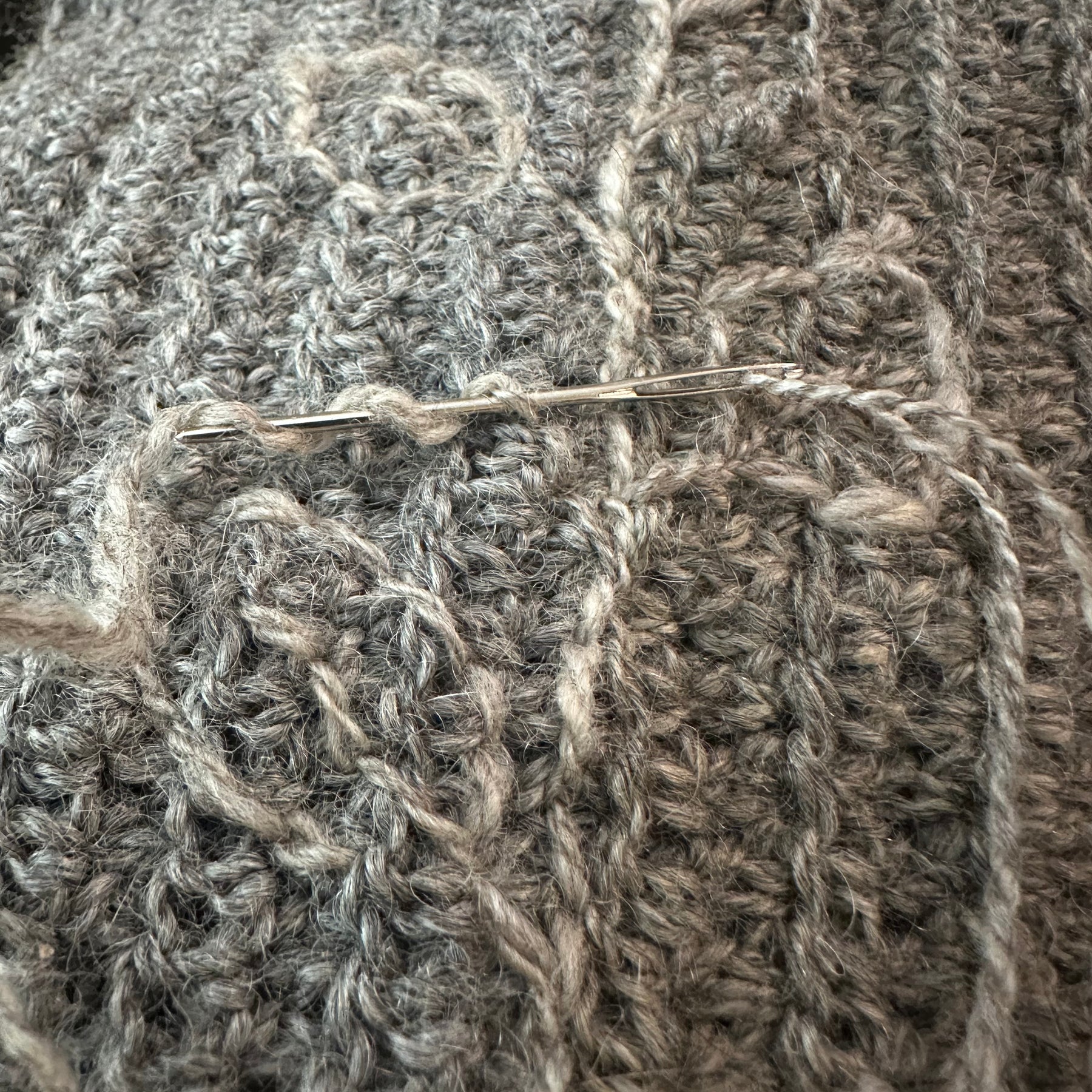 Australian Alpaca ‘Ash’ Crocheted Scarf