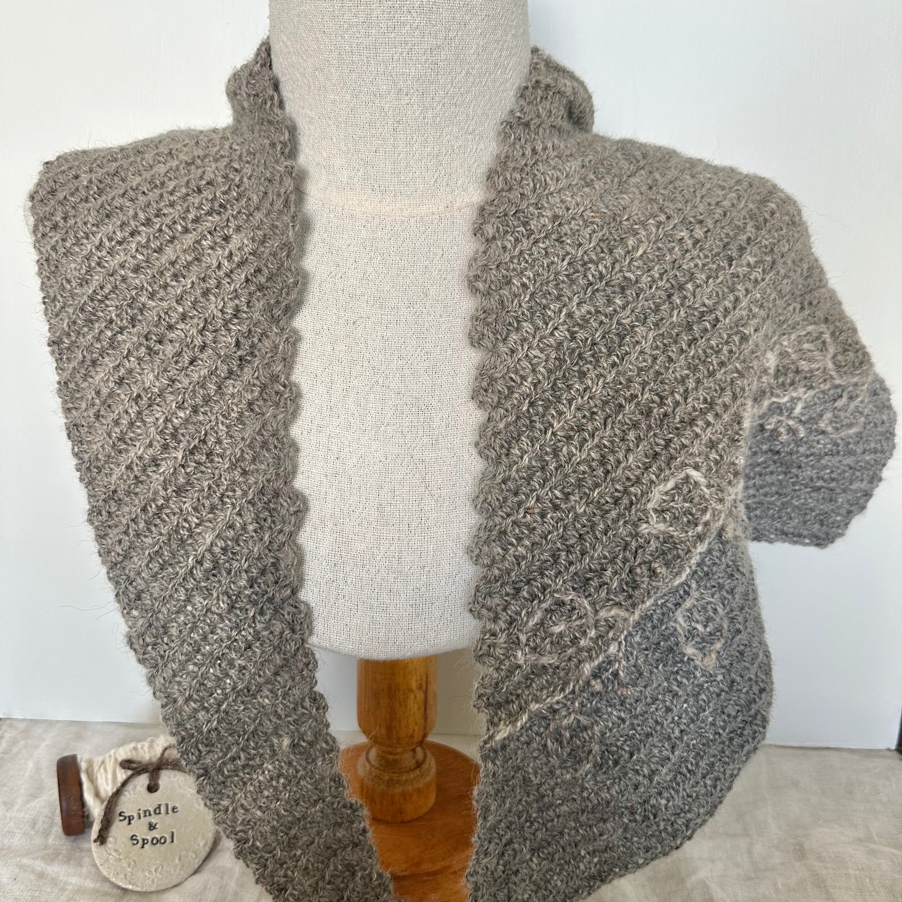 Australian Alpaca ‘Ash’ Crocheted Scarf