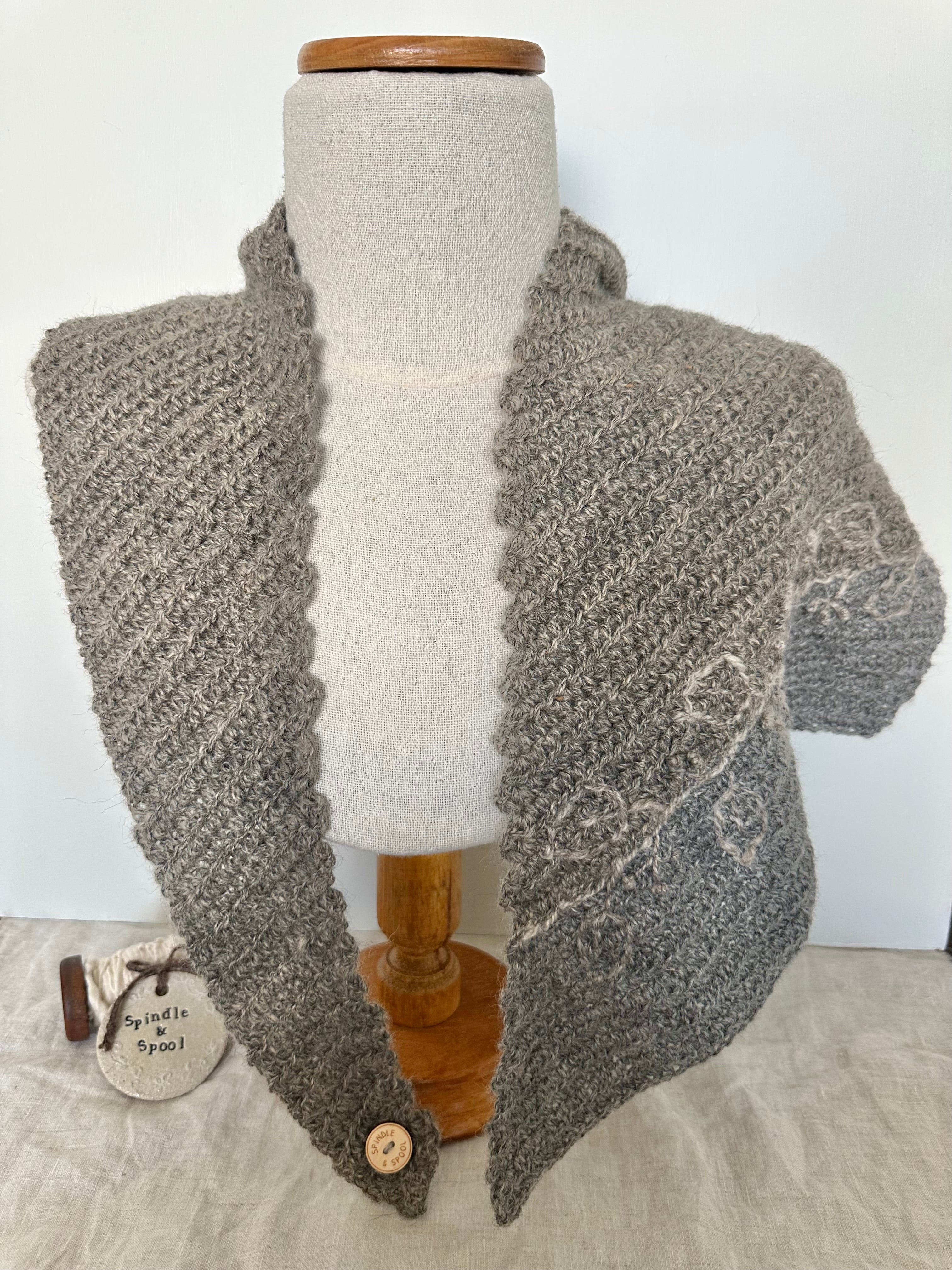 Australian Alpaca ‘Ash’ Crocheted Scarf