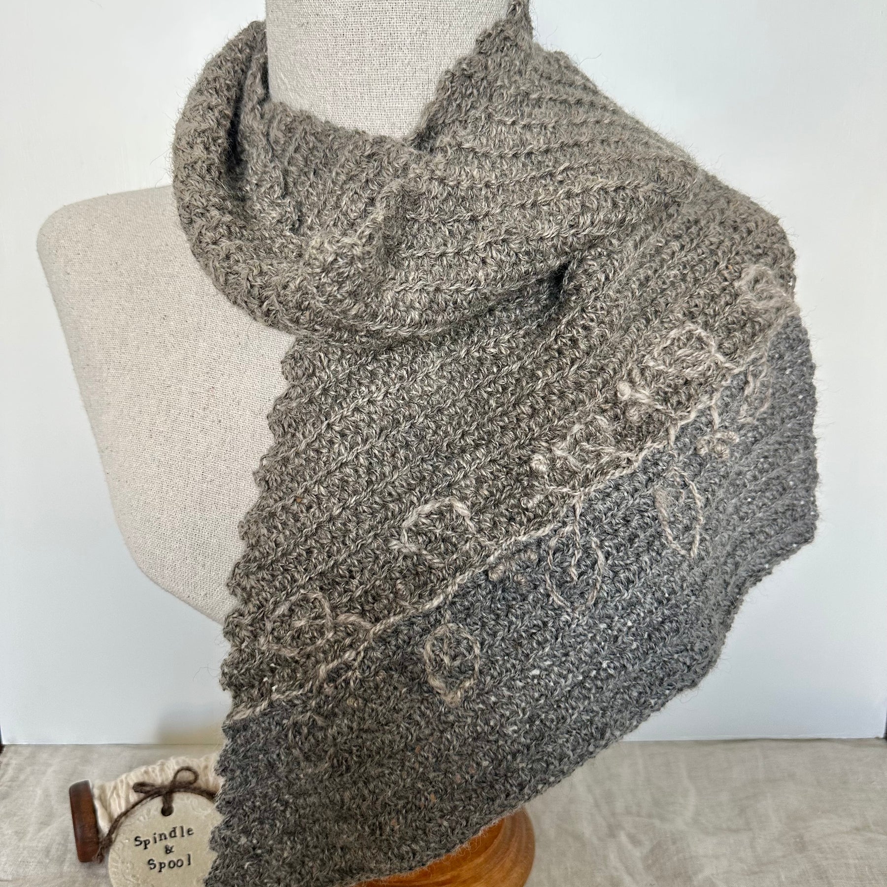 Australian Alpaca ‘Ash’ Crocheted Scarf