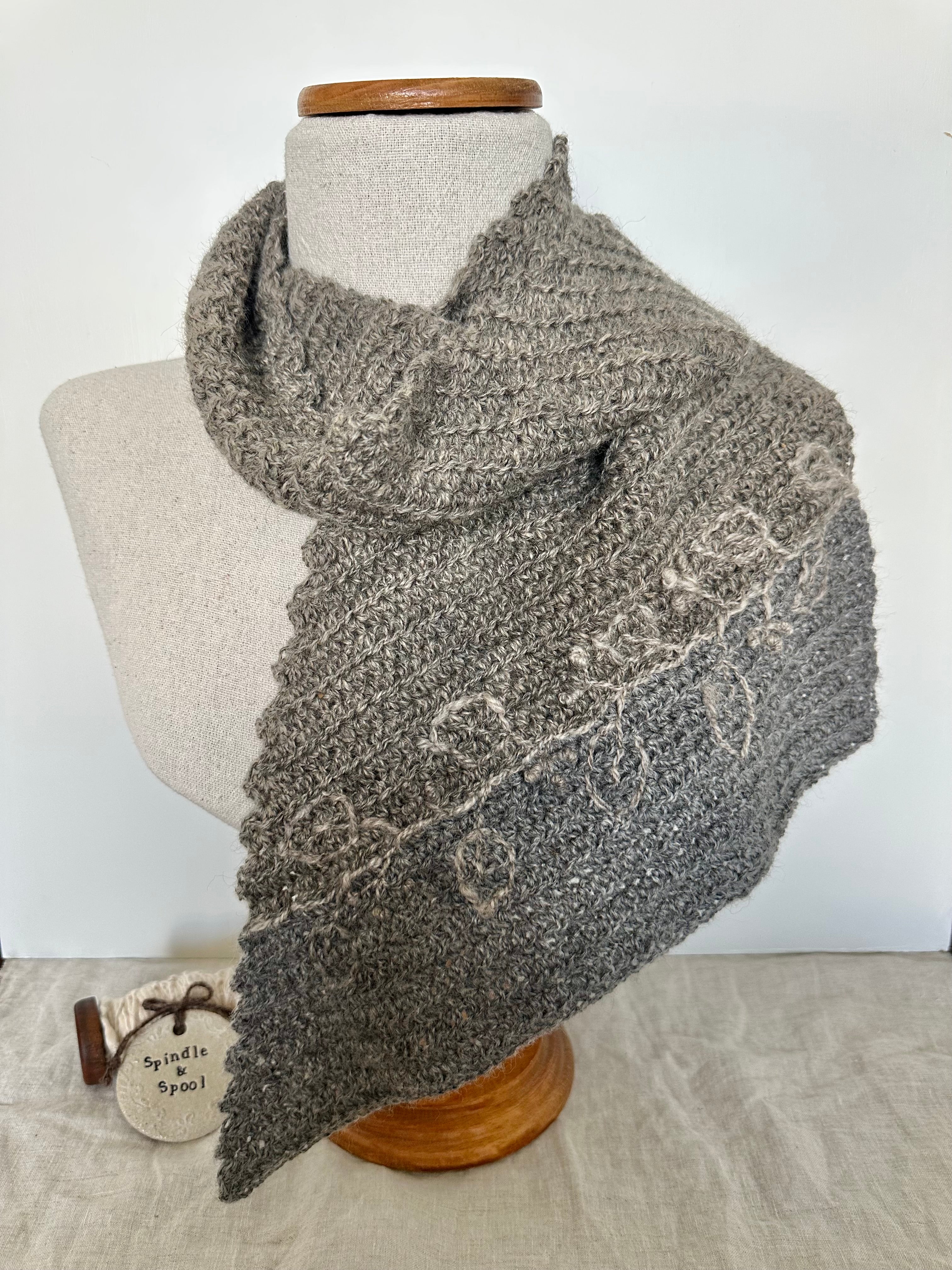 Australian Alpaca ‘Ash’ Crocheted Scarf