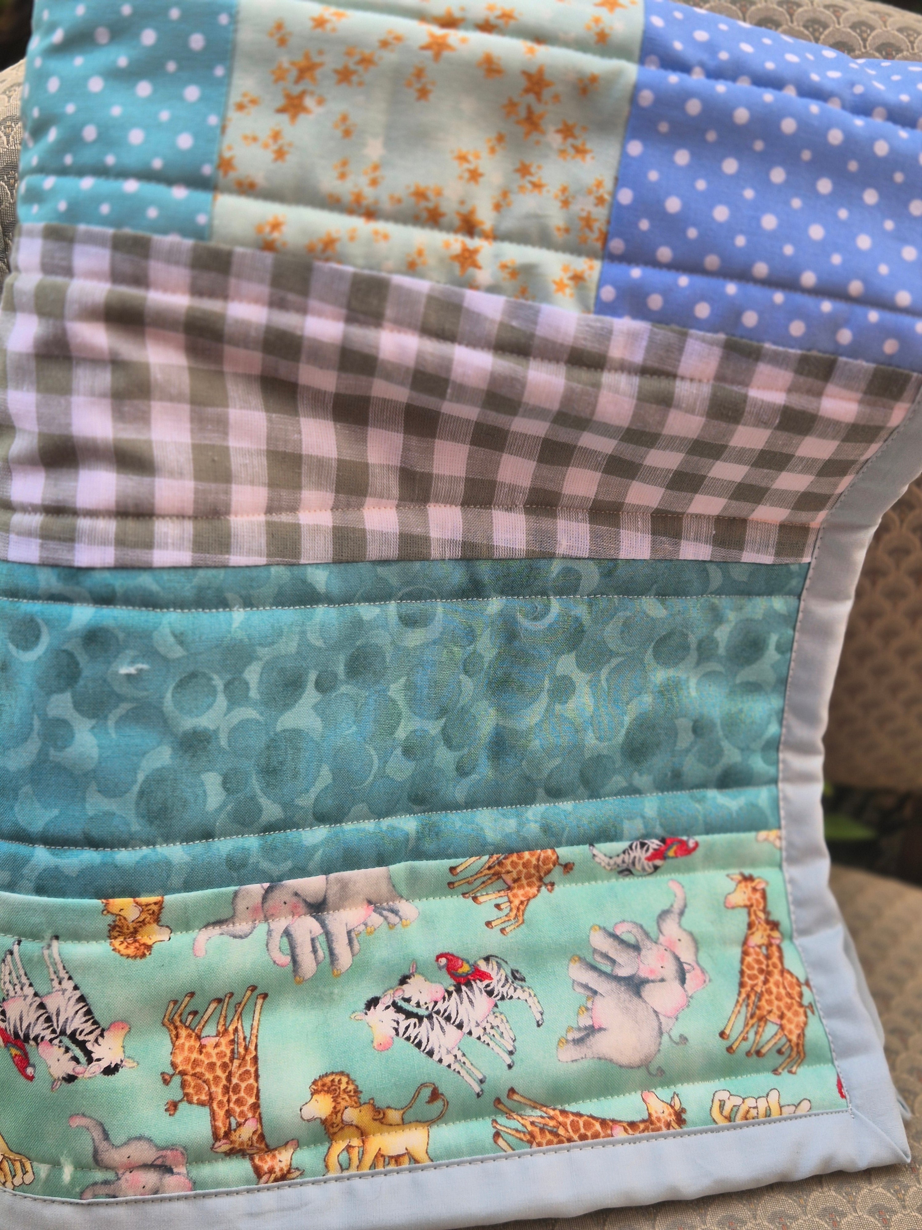 Pram Quilts, gender neutral tones, mint and sage