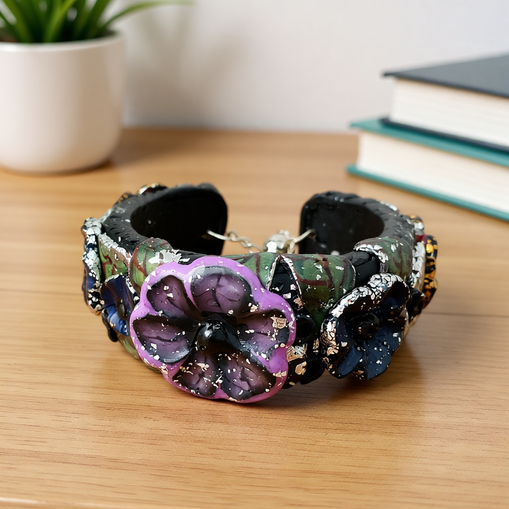 Hand Sculpted Polymer Clay Cuff Bracelets