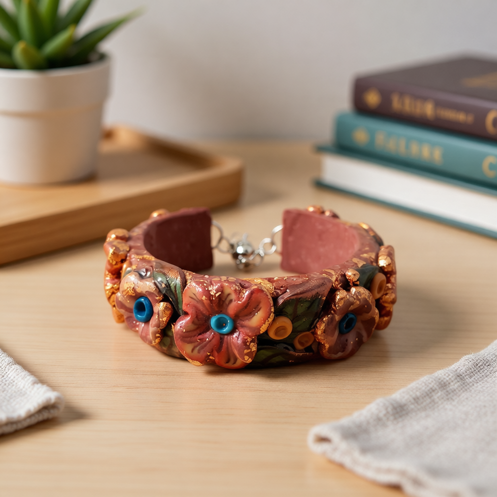Hand Sculpted Polymer Clay Cuff Bracelets
