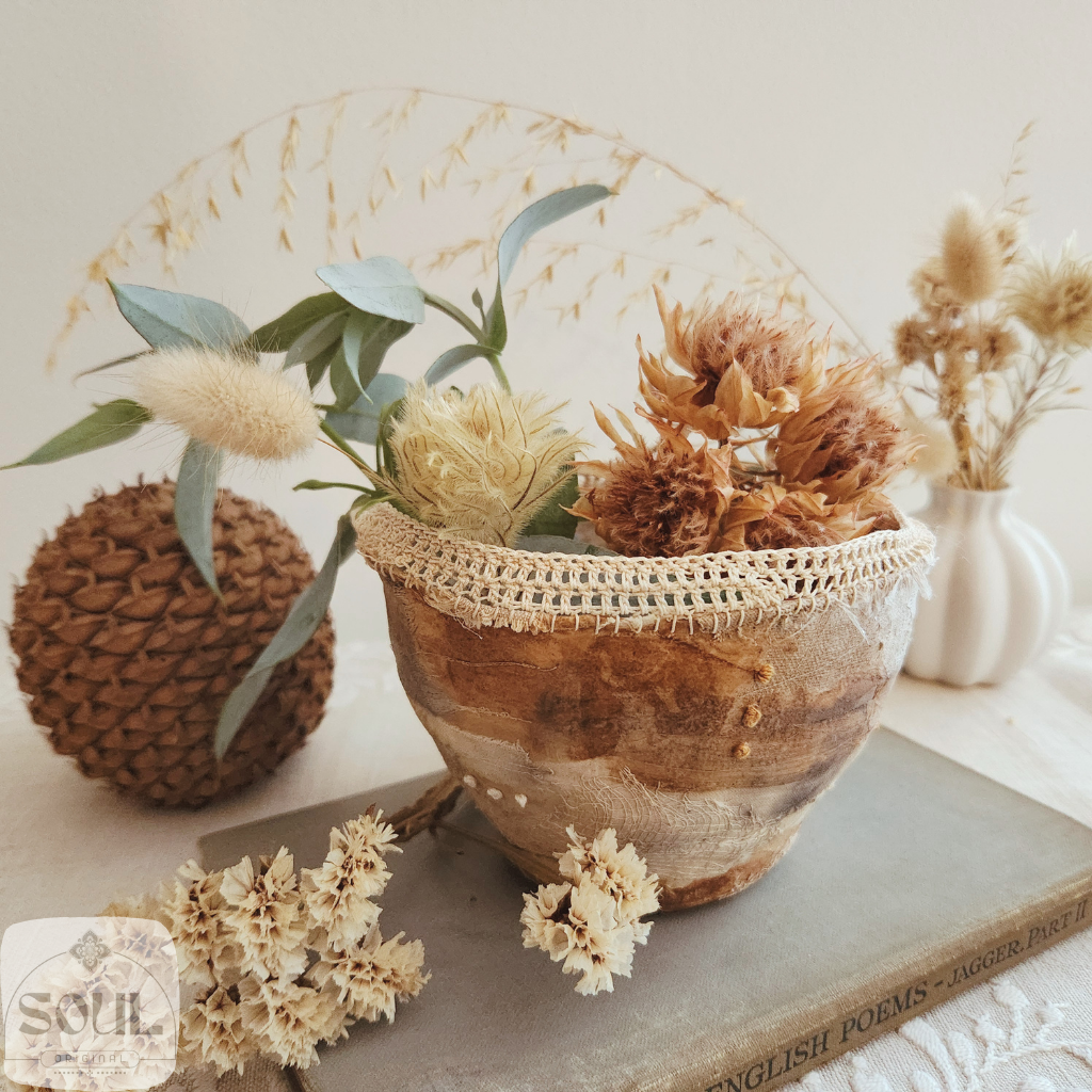 Textile Art Bowl – Natural & Earthy (1)