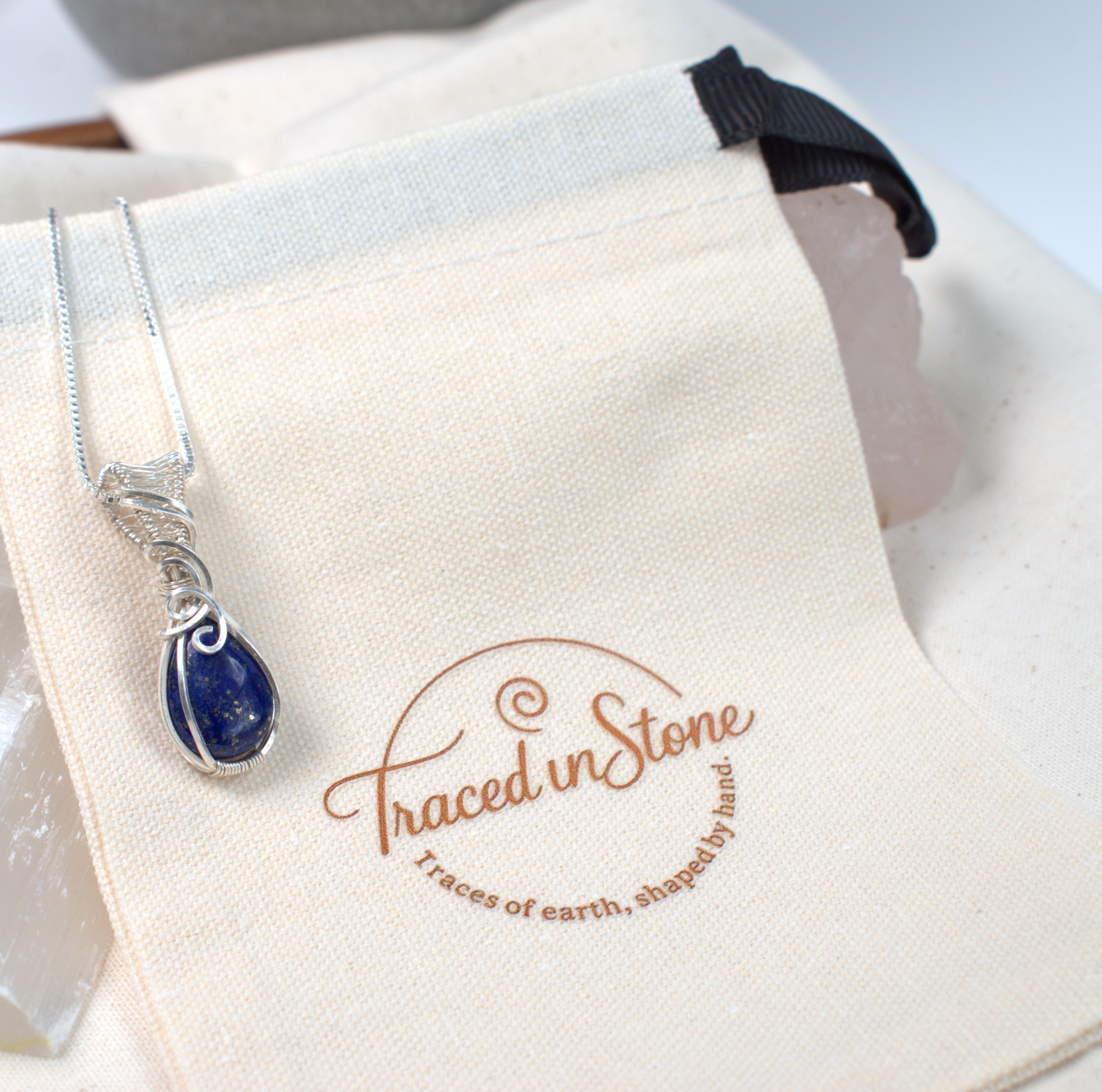 Wire Wrapped Lapis Lazuli Keepsake Pendant