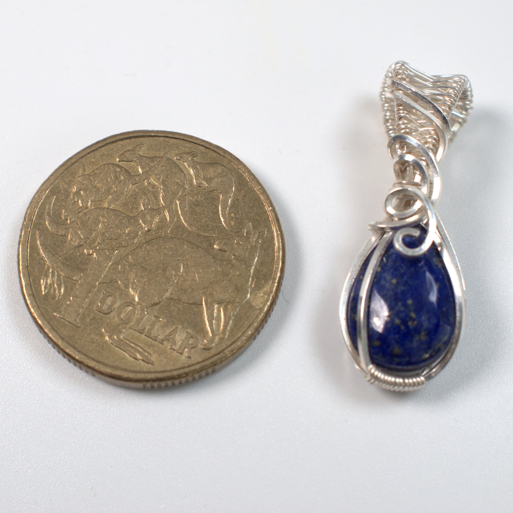 Wire Wrapped Lapis Lazuli Keepsake Pendant