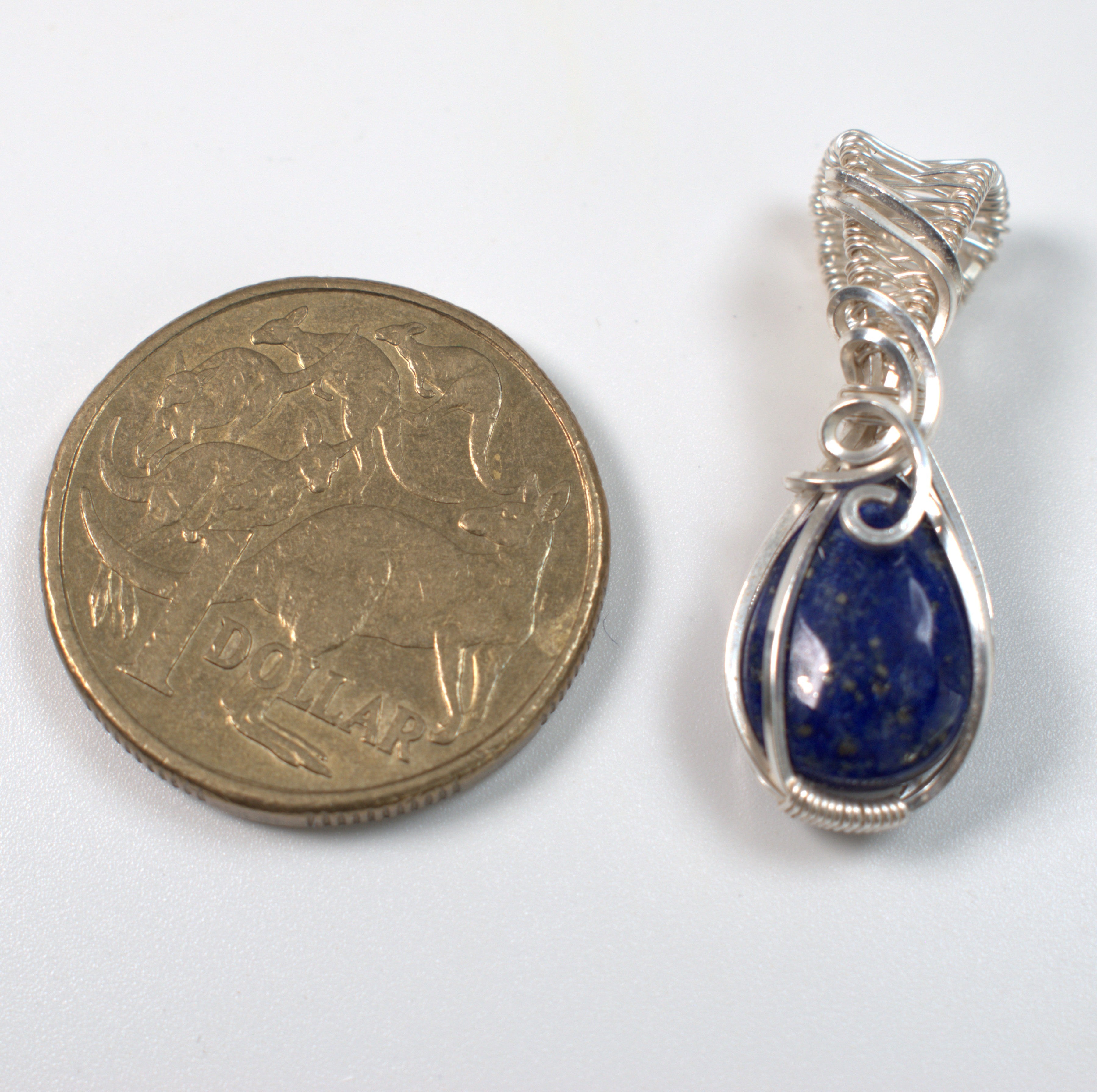 Wire Wrapped Lapis Lazuli Keepsake Pendant