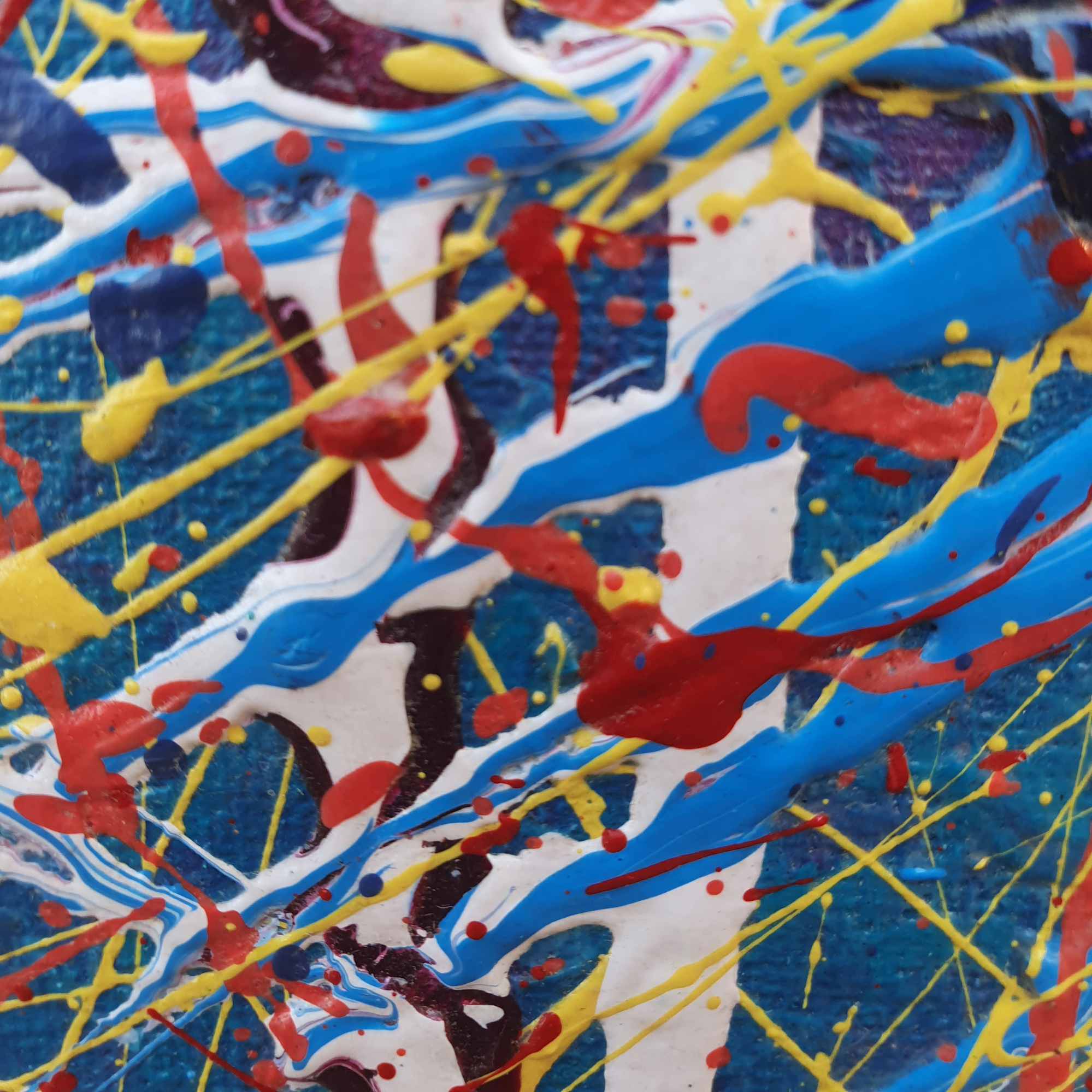 Perfect Imperfections. Abstract Canvas Painting With Hearts.