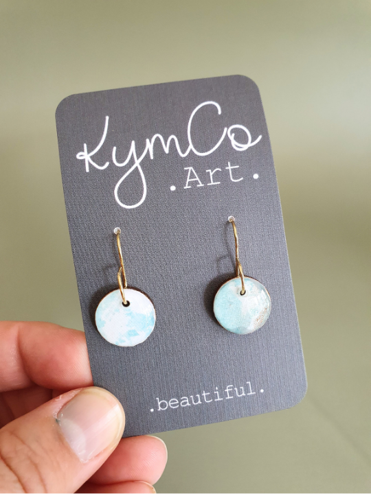 The Bubblegum Sky Collection | Resin art jewellery | Small and medium dangle earrings