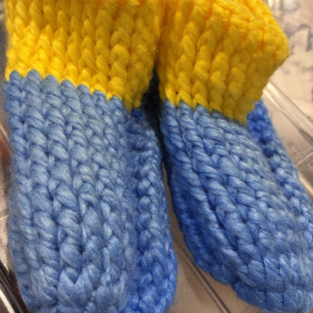 blue and yellow boots