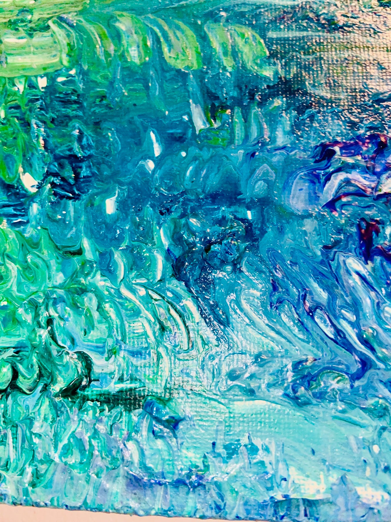 Ripples 1 ORIGINAL CANVAS PAINTING 25.4x25.4x3.5cm by Margo Humphries