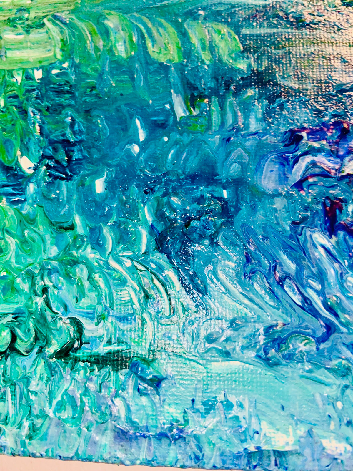 Ripples 1 ORIGINAL CANVAS PAINTING 25.4x25.4x3.5cm by Margo Humphries