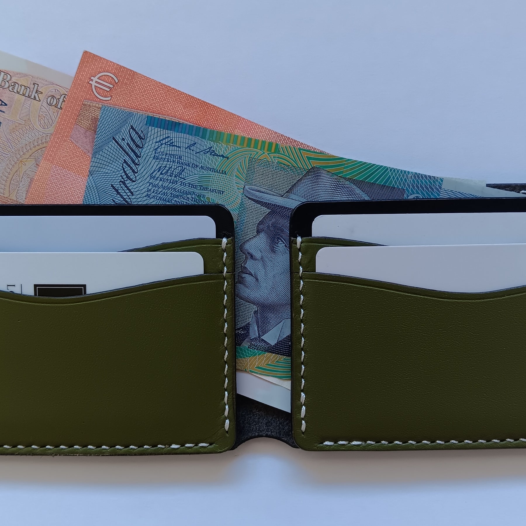 Men's Wallet Cardholder - White Stitching